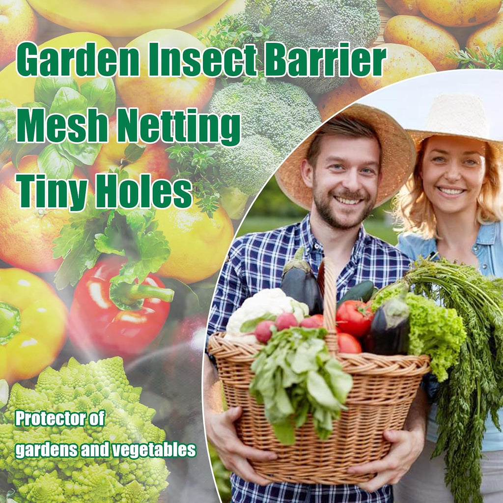 Garden Netting 10x33FT 2 Pack Ultra Fine Mesh, Insect Barrier Bird Netting for Garden Protection, Insect Bug Netting
