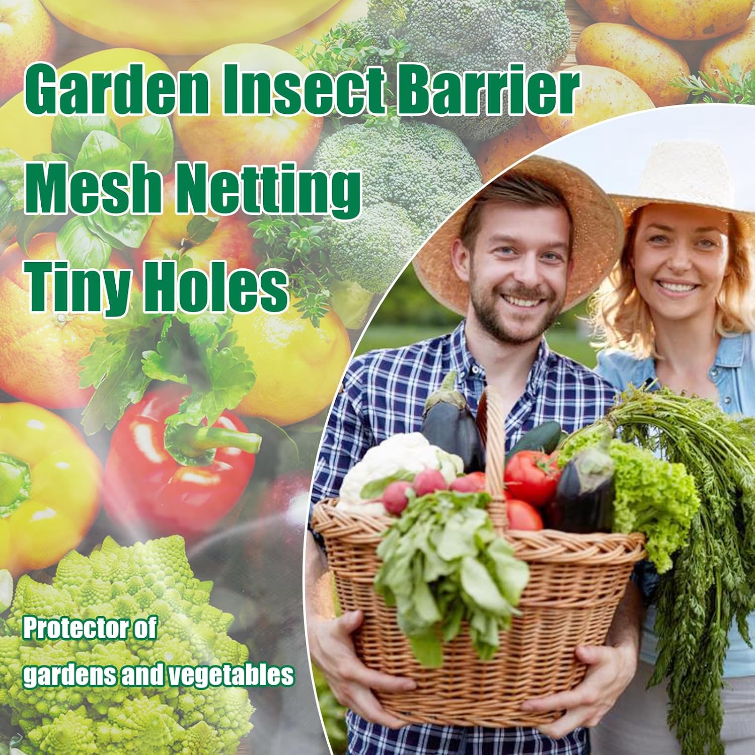 Garden Netting 10x33FT 2 Pack Ultra Fine Mesh, Insect Barrier Bird Netting for Garden Protection, Insect Bug Netting