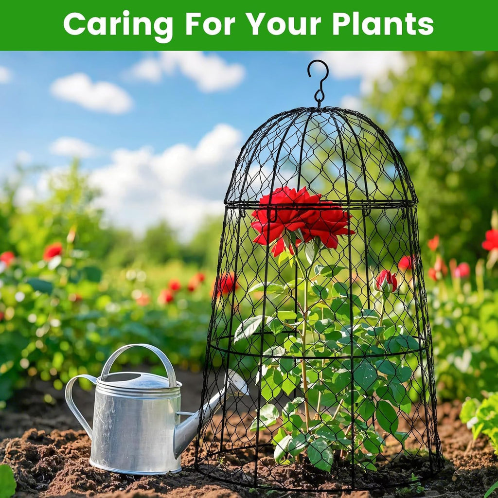 Plant Protector Chicken Wire Cloche 8 Psc, 20×12.6in Large Garden Plant Cage Protector, Split Design and Anti-Rust