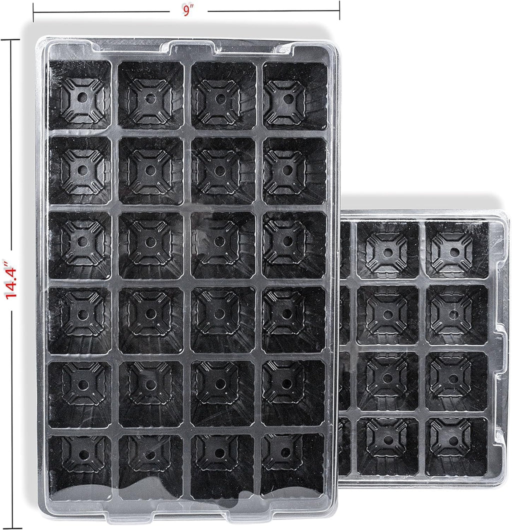 LOVEDAY 10 Pack -240 Cells -24 Grow Trays with Humidity Dome and Cell Insert - Mini Propagator for Seed Starting and