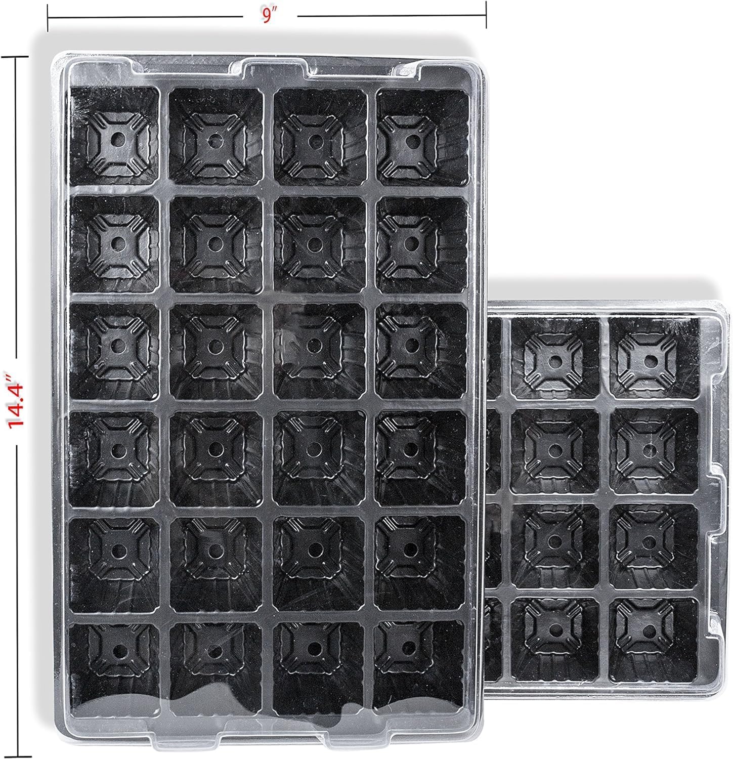 LOVEDAY 10 Pack -240 Cells -24 Grow Trays with Humidity Dome and Cell Insert - Mini Propagator for Seed Starting and