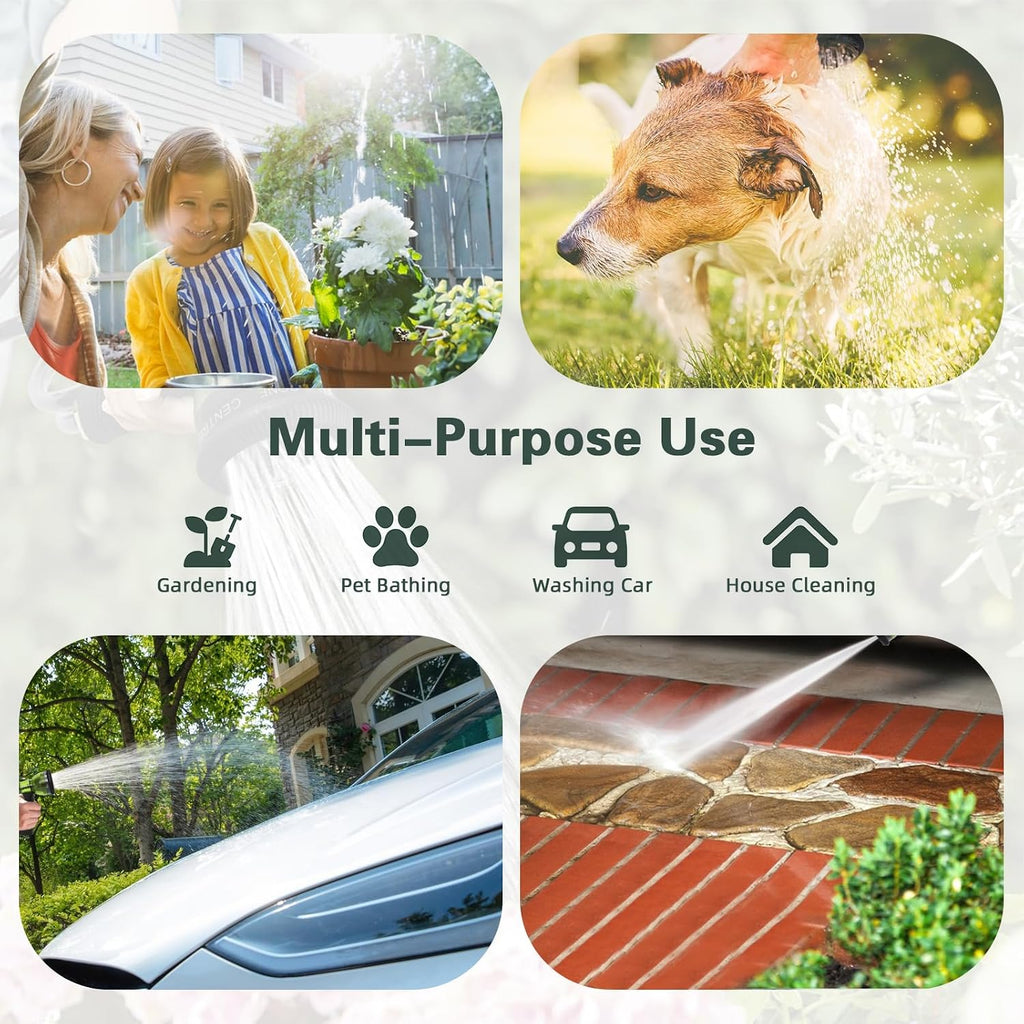 Coil Hose 50FT EVA Coil Garden Hose With 3/4'' Brass Connector Coiled Water Hose Lightweight And No Kink Includes 7