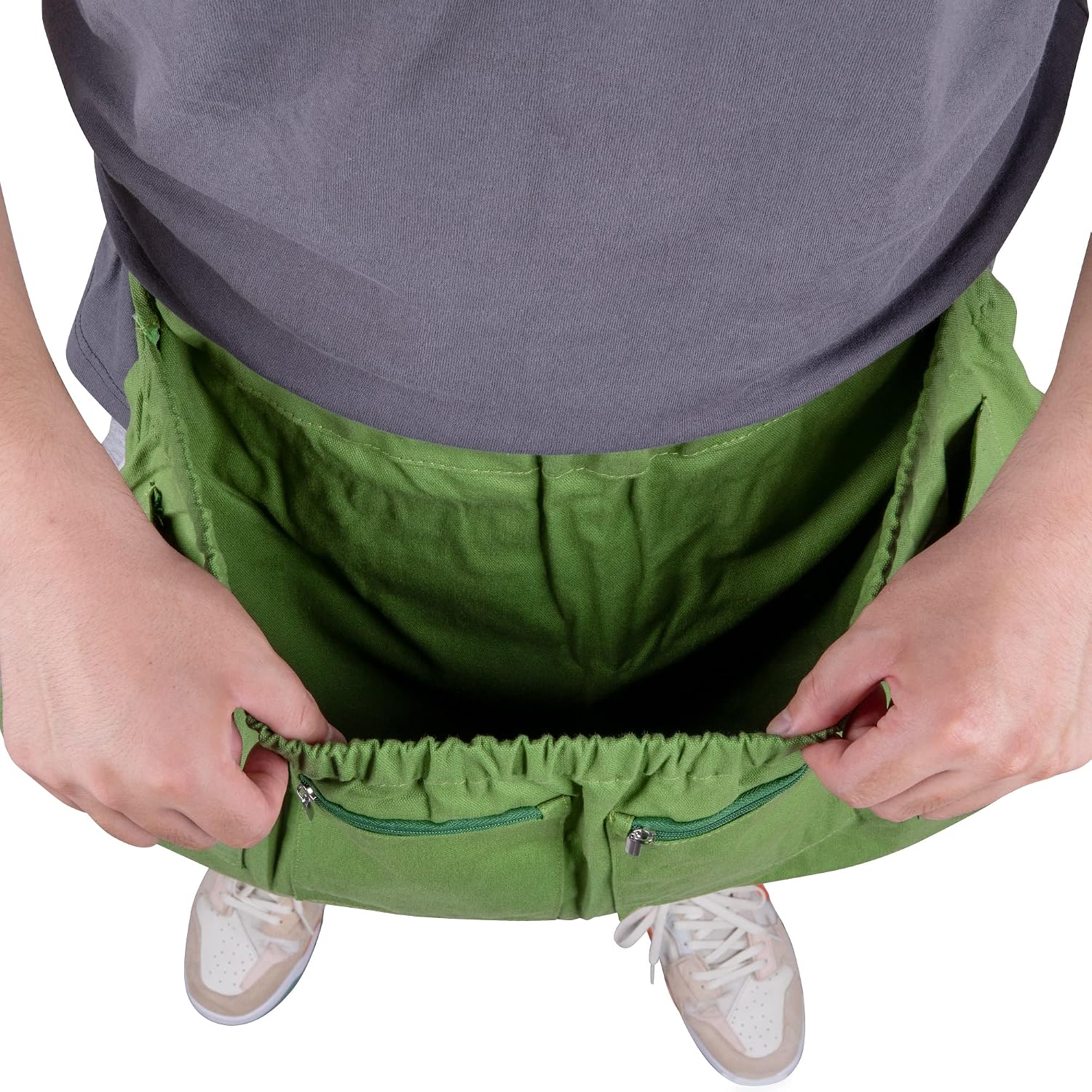 codree Harvest Apron for Garden Vegetable-Adjustable Harvest Picking Apron with 4 Pockets for Gardeners Pick Fruit
