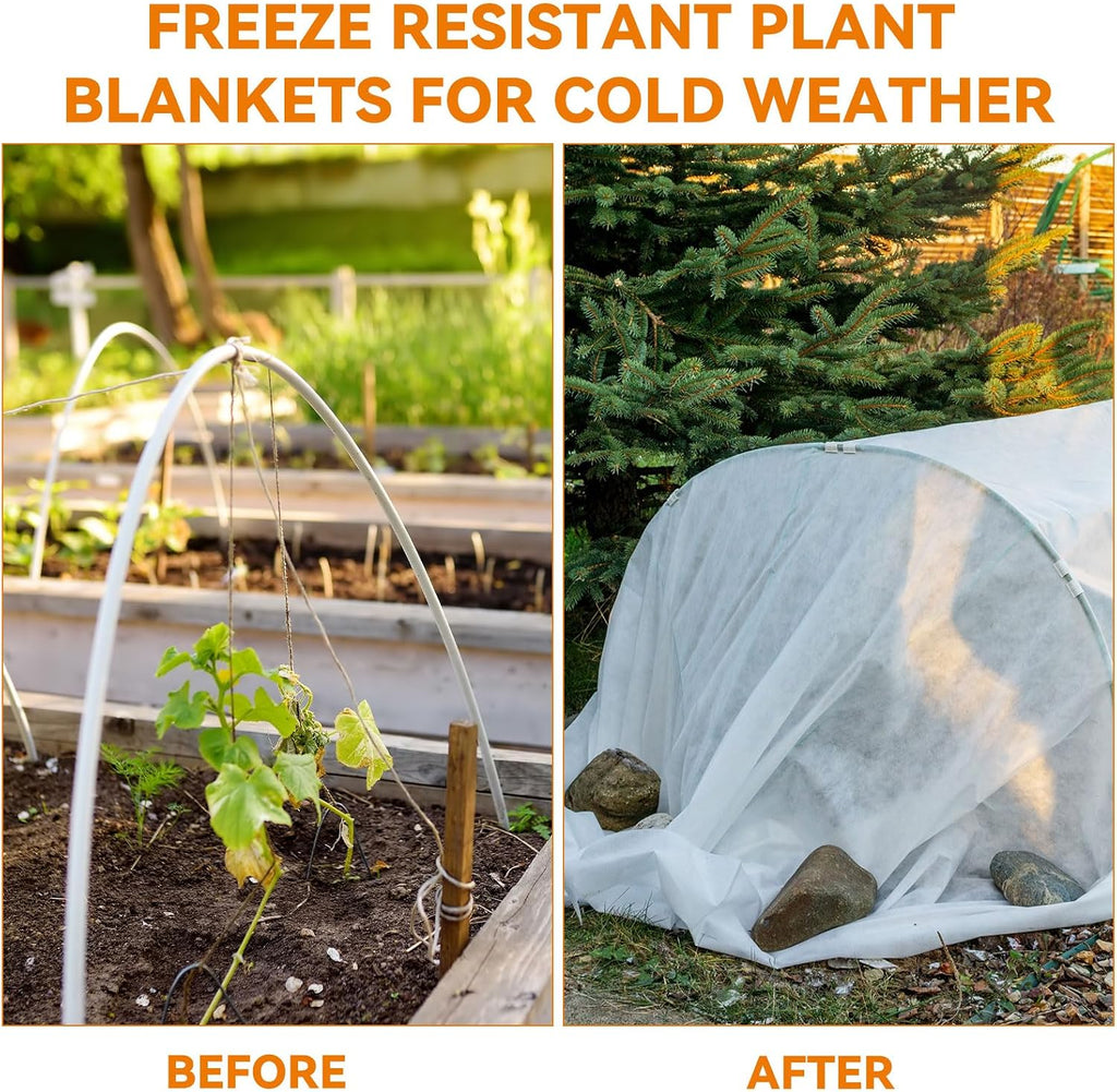 Uiifan 3 Pcs Plant Cover Freeze Protection 10 x 33 ft Floating Row Blanket Reusable Garden Bed Cover Frost Cloth Frost