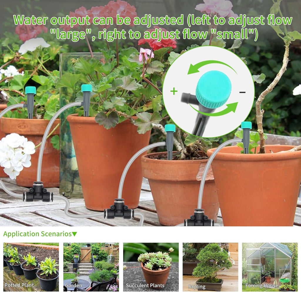 Automatic drip Irrigation System，DIY Indoor Plant Watering System,Self-Priming Pump, programmable Timer, Indoor Pot