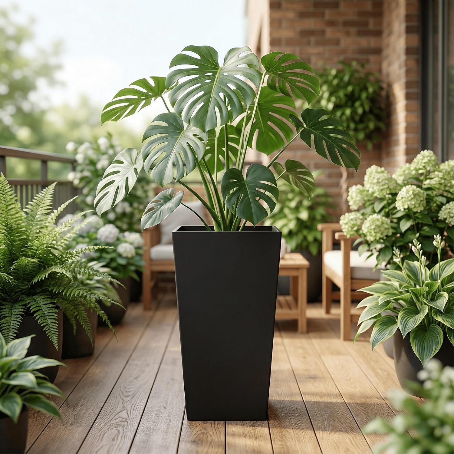 Taper Tall Planters 30 Inch Set of 2, Large Planter for Indoor Outdoor Plants, Modern Flower Pot Containers Large