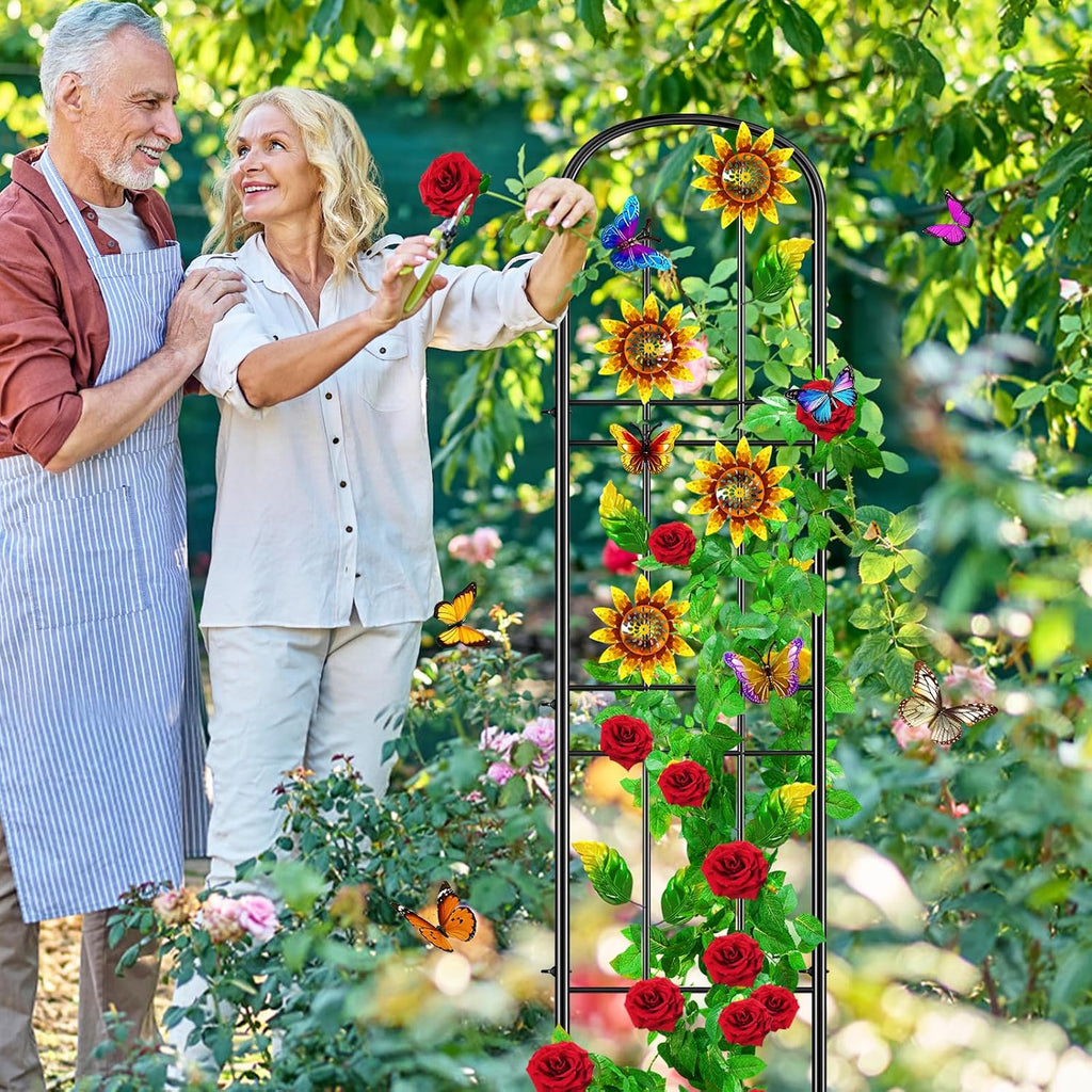 2 Pack Garden Trellis for Climbing Plants Outdoor, Metal Plant Trellis Vine Frame Support for Potted, Decoration Plant