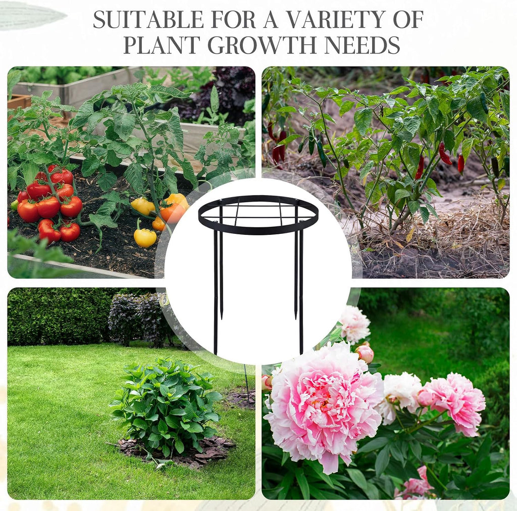 2 Pack 18.9" x 23.6" Large Peony Cage and Support Durable Round Plant Support Ring Tall Plant Cage for Outdoor Peony