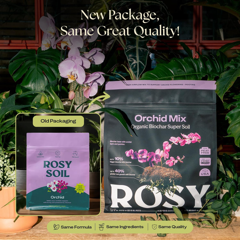 Rosy Soil Orchid Potting Mix, 4 Quarts | Peat-Free Orchid Soil for Repotting, Phalaenopsis, Cattleya, Dendrobium