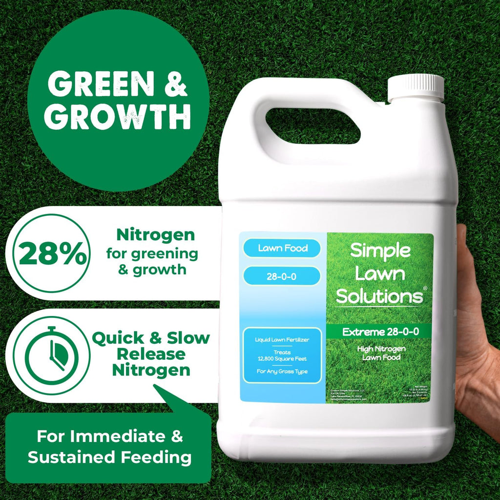 Maximum Green & Growth Fertilizer High Nitrogen 28-0-0 Lawn Food Liquid Fertilizer- Spring & Summer- Any Grass Type