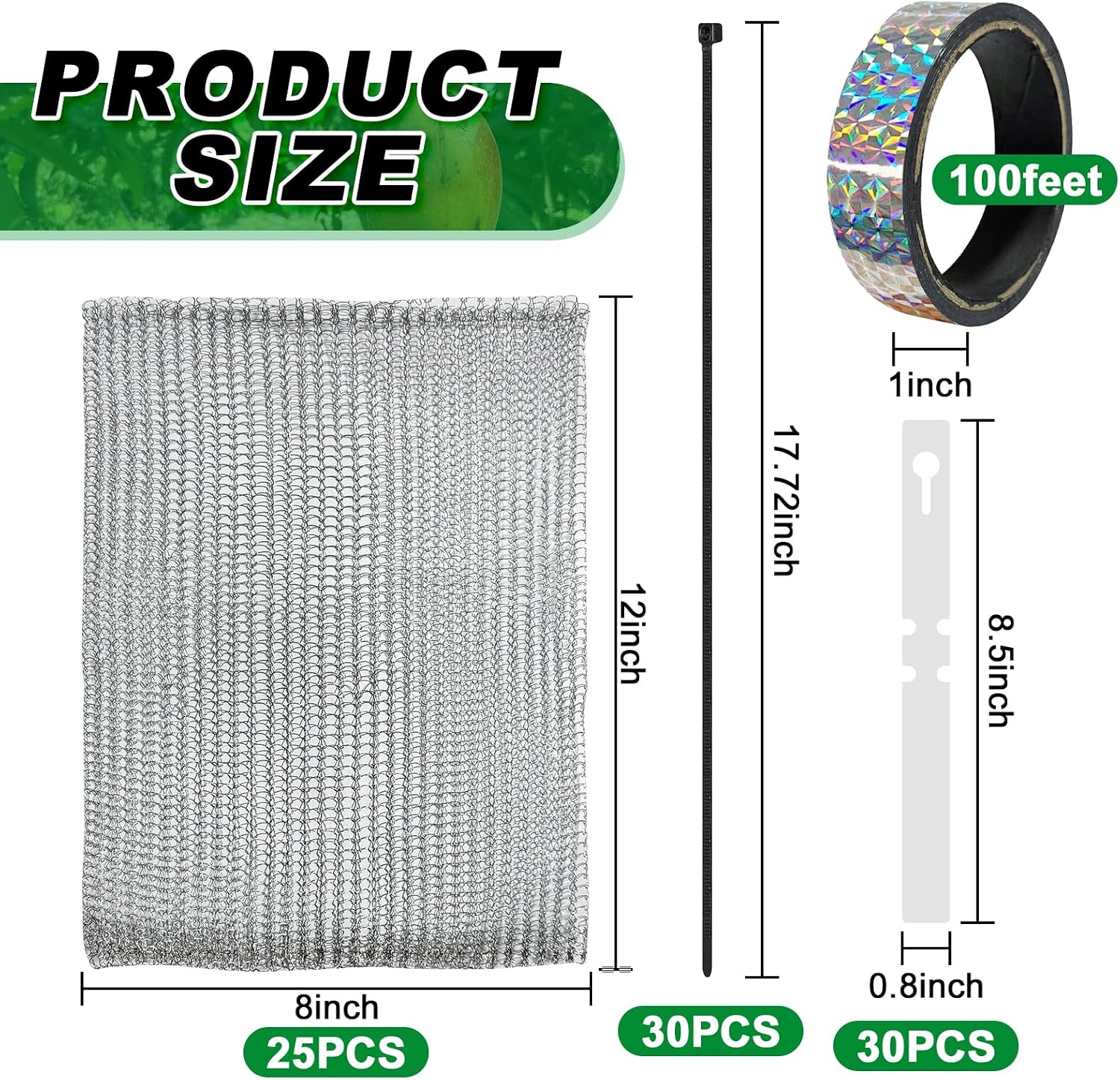 25Pcs 8 x 12 inch Fruit Protection Wire mesh Bags, 304 Stainless Steel Wire, Gophers Resistant Stainless Steel Mesh