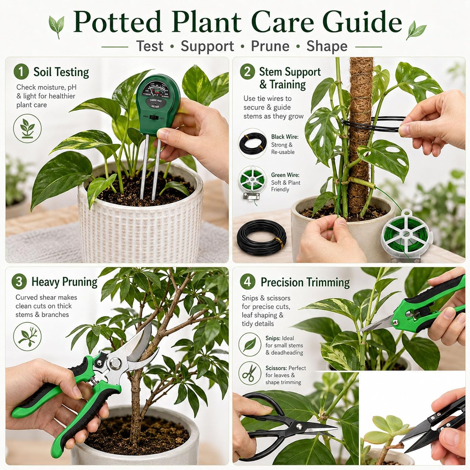 25 Pcs Succulent & Bonsai Tools Set for Beginners, Indoor Plant Care Tool Set with Repotting Mat, Organizer Tote, Soil