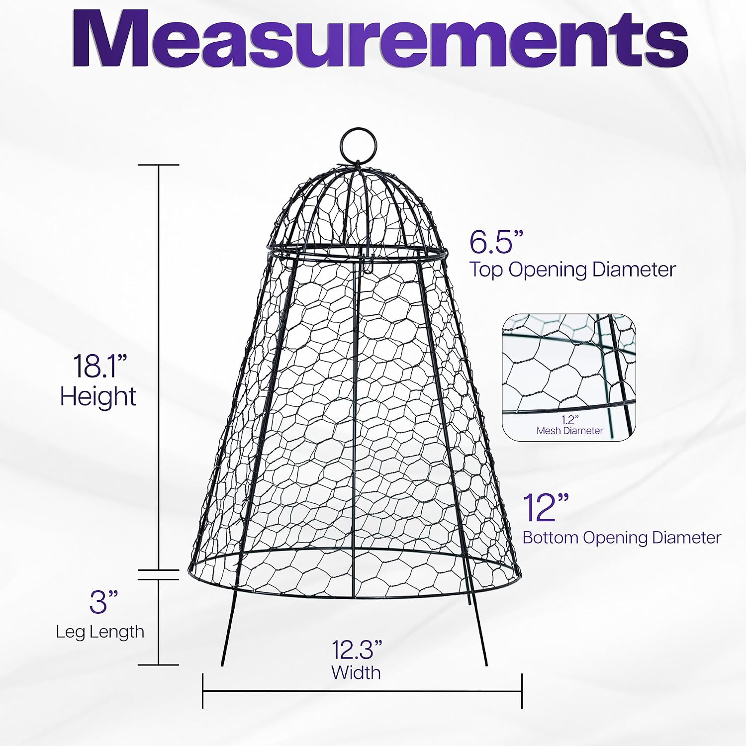 Chicken Wire Garden Cloche Set, Protective Plant Cover for Flowers and Produce with Removable Top, Protection from