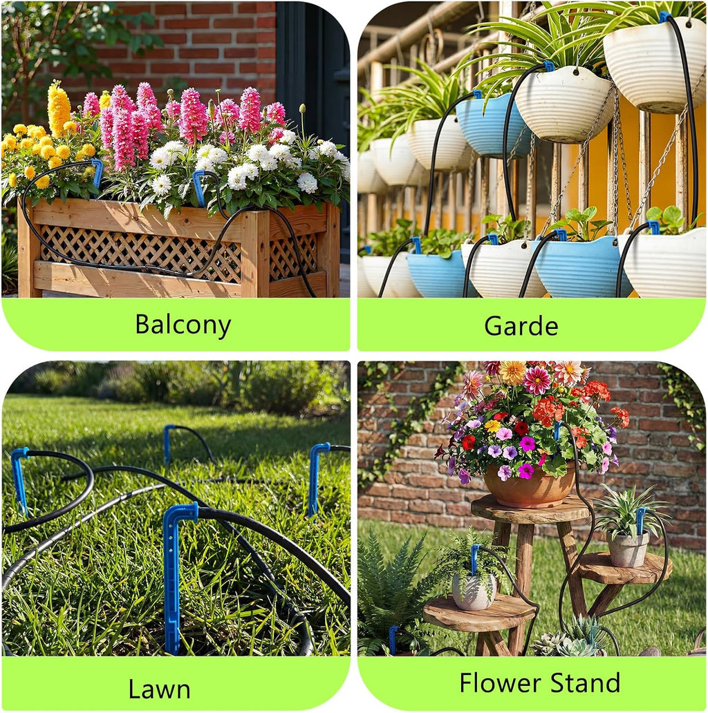 Solar Drip Irrigation System Kit, Auto Plant Waterer for 15 Pots | 3W Solar Powered Automatic Self Watering Device, 22