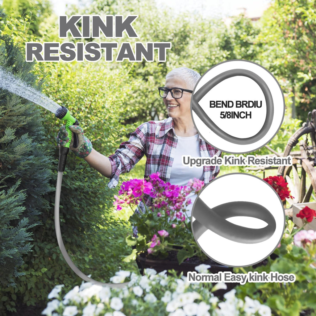 YOTOO Heavy Duty Hybrid Garden Water Hose 5/8-Inch by 50-Feet 150 PSI Kink Resistant, Flexible with Swivel Grip Handle