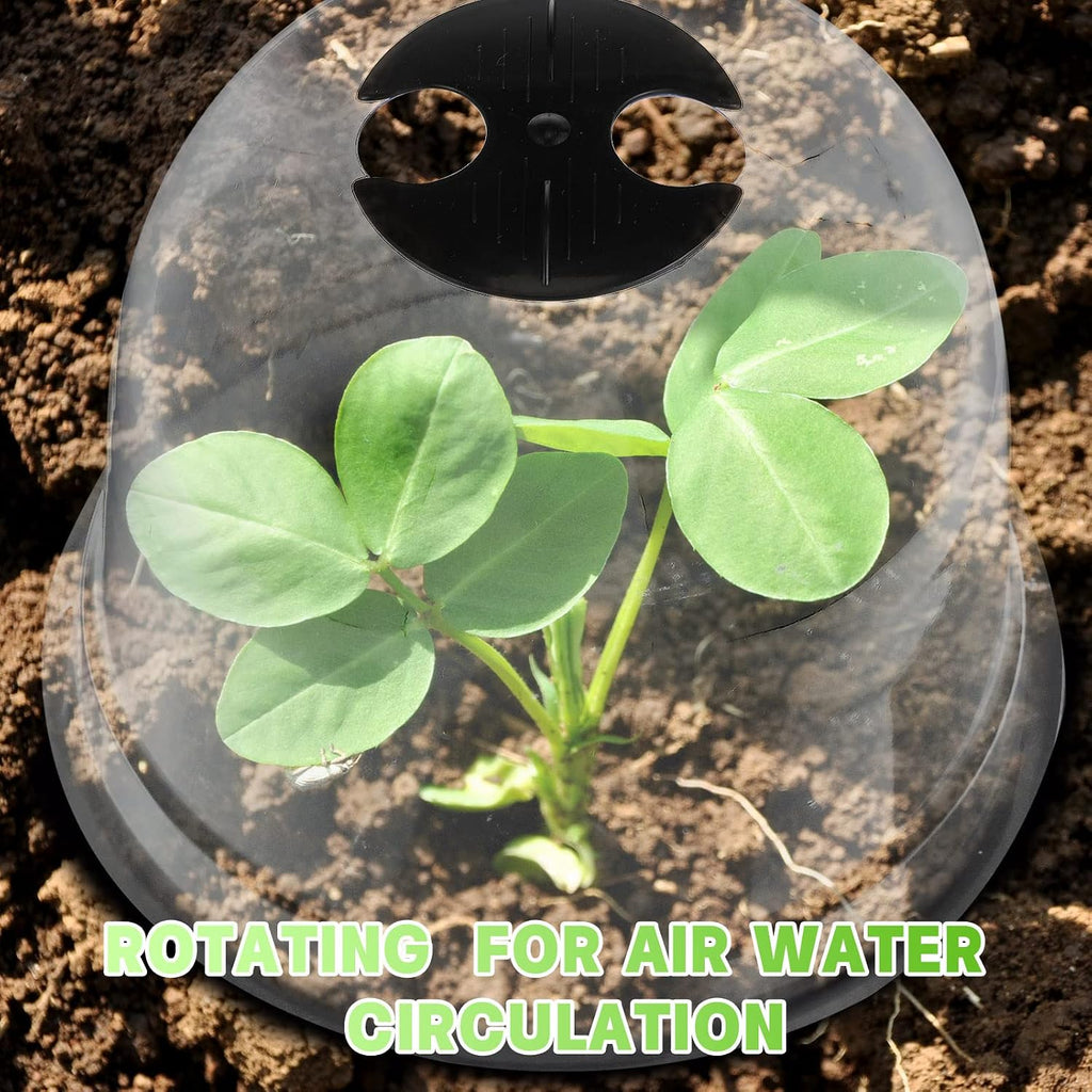 20 Pack Garden Cloches for Plants Clear Bell Covers 7.3x6.7 Inch | with 60 Pegs 20 Labels, Freeze Protection Humidity