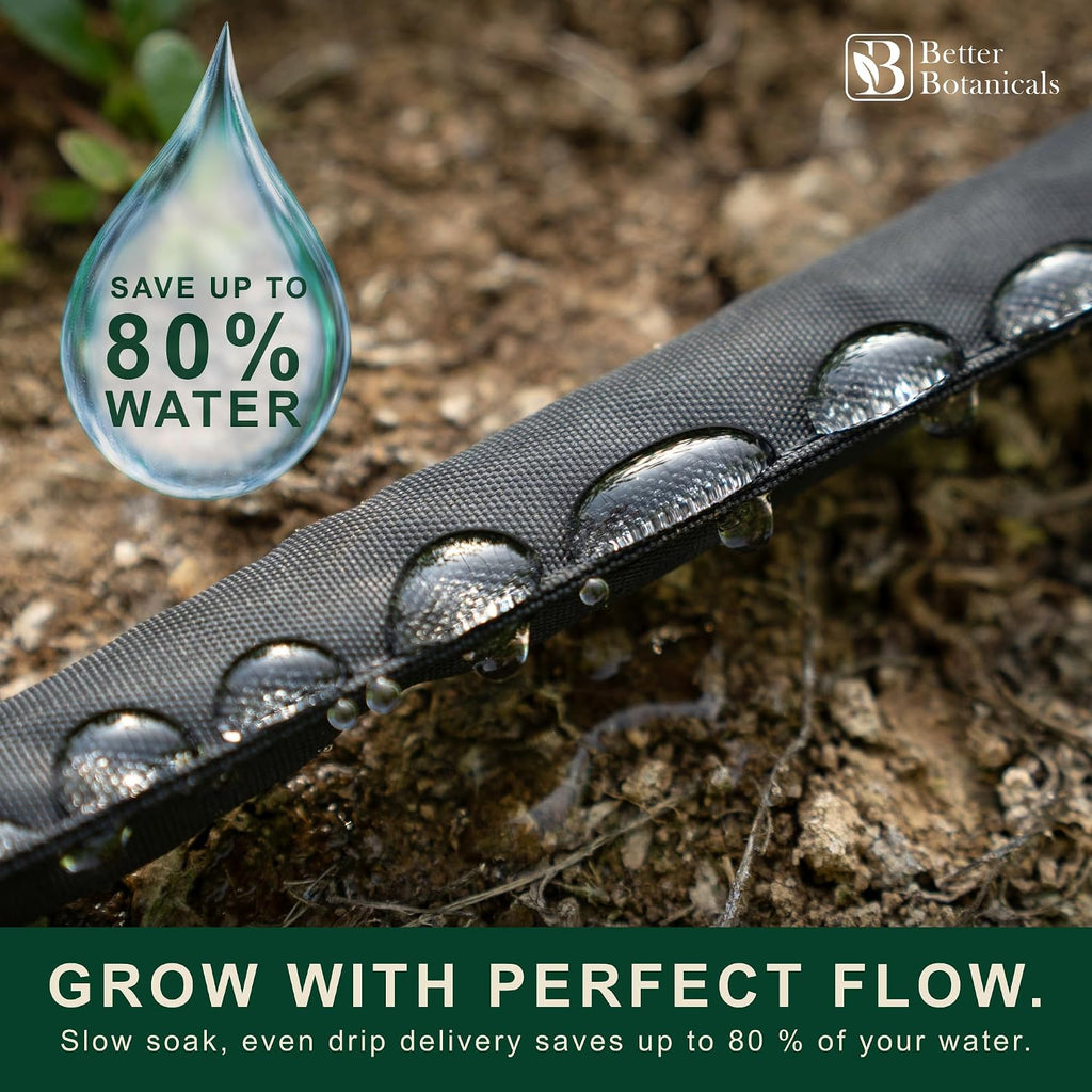 100 FT Flat Soaker Hose (2 x 50 FT) – Drip Irrigation for Garden Beds, Raised Beds & Landscaping – Kink-Resistant, Even