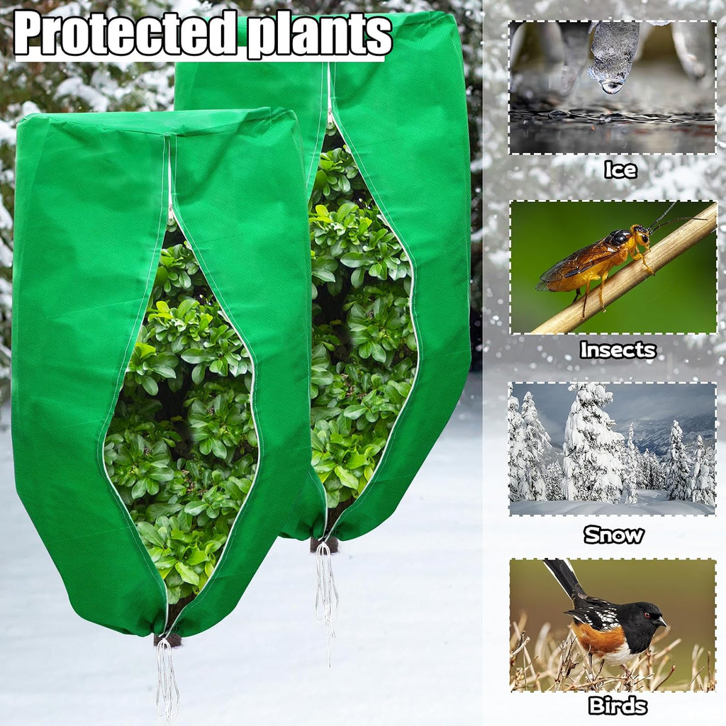 ERTIUANIO Plant Covers Freeze Protection 4 Packs 47" x32" Winter Rounded Top Frost Cloth Plant Covers Freeze Protection
