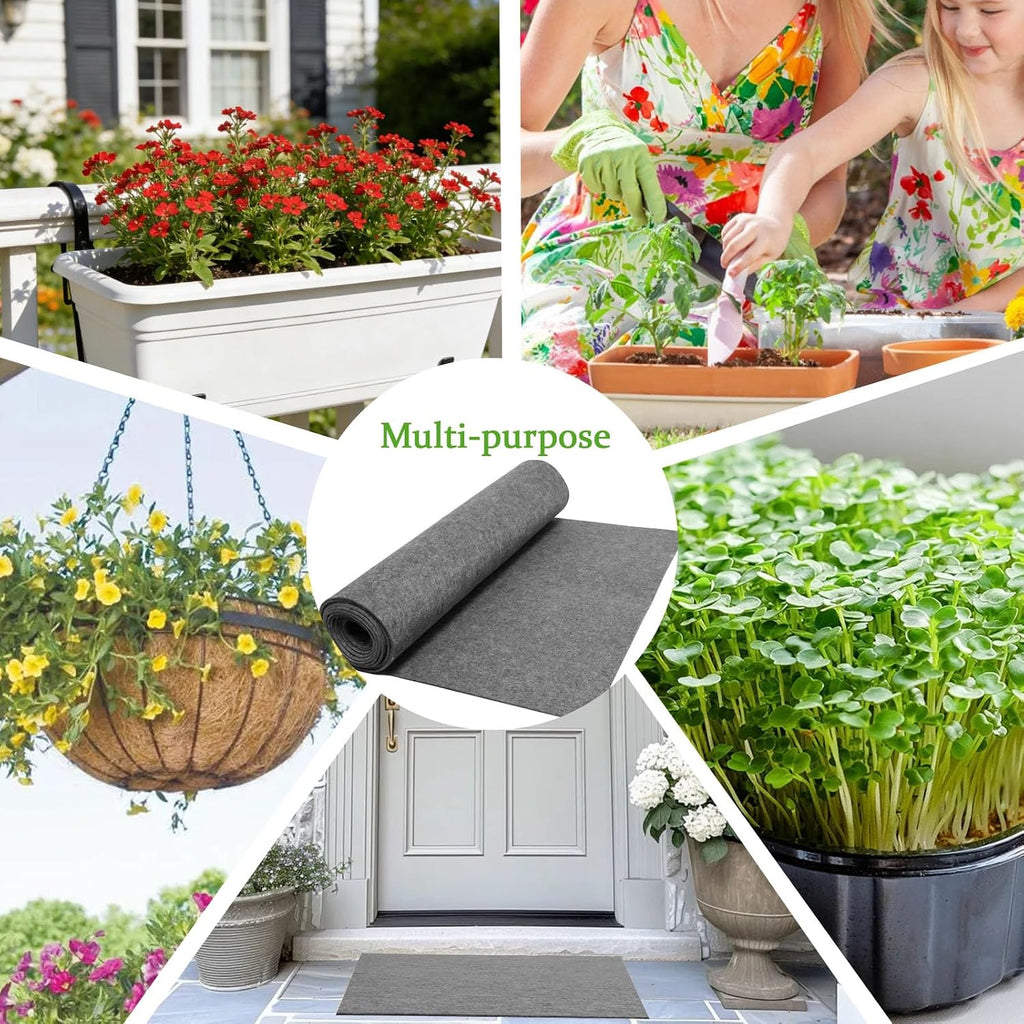 144 x 25 Inch Automatic Plant Watering Mat, Thick Capillary Mat for Seed Starting, Self Watering Felt Plant Water