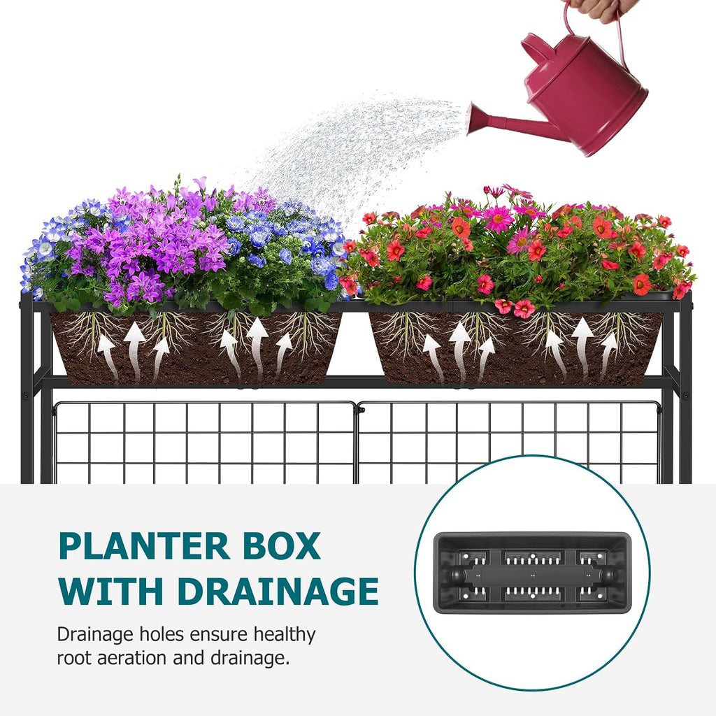 OYEAL Raised Garden Beds Outdoor with Legs 32" Tall Herb Garden Planters Box Raised Flower Beds for Gardening, Vertical