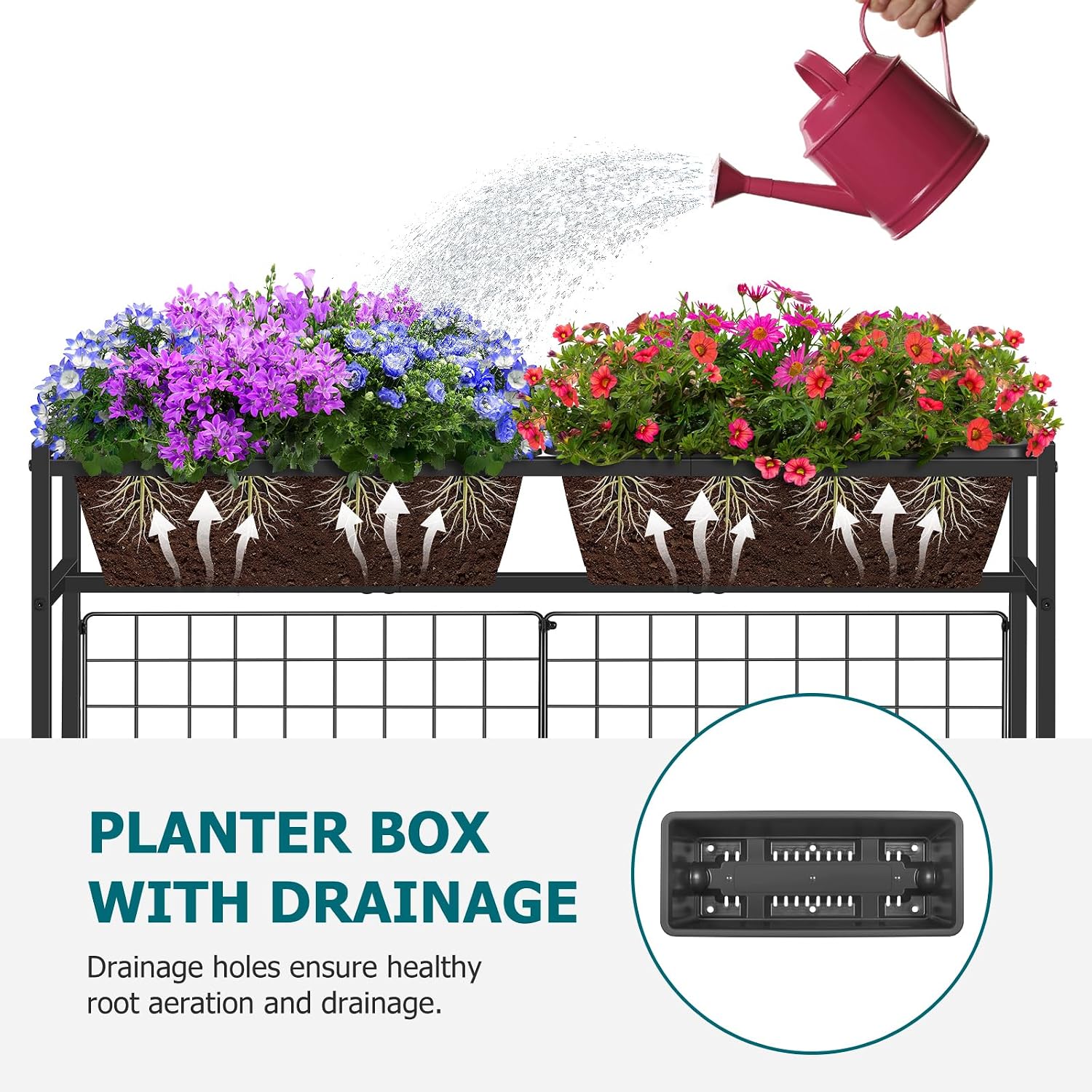 OYEAL Raised Garden Beds Outdoor with Legs 32" Tall Herb Garden Planters Box Raised Flower Beds for Gardening, Vertical