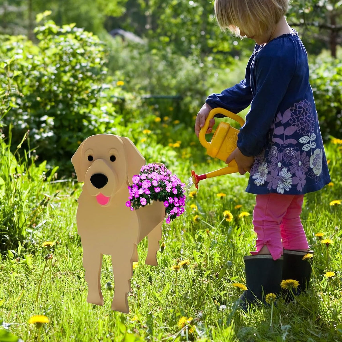Golden Retriever Dog Planter Pots, Animal Shaped Flower Pot | Cute Plant Gift for Women and Pet Lovers, Indoor Outdoor
