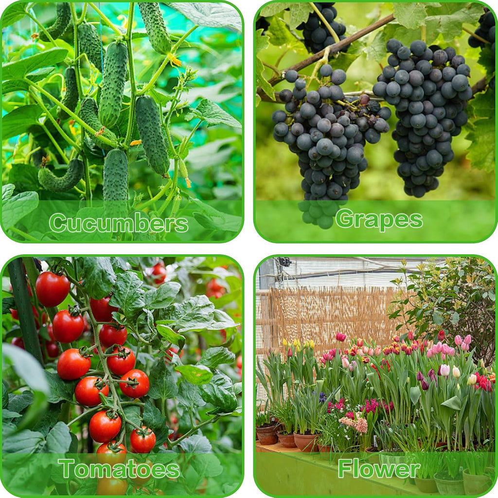 Garden Stakes 48 Inches Sturdy Green Plant Sticks 25 Pack, Metal Tomato Stakes Support, Yard Plant Support Cage for