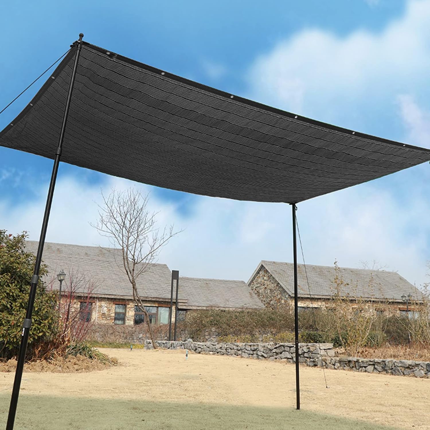 winemana 50% Black Shade Cloth, 10 x 12 FT Durable Mesh Tarp with Grommets, Garden Sunblock Shade Cloth Shading