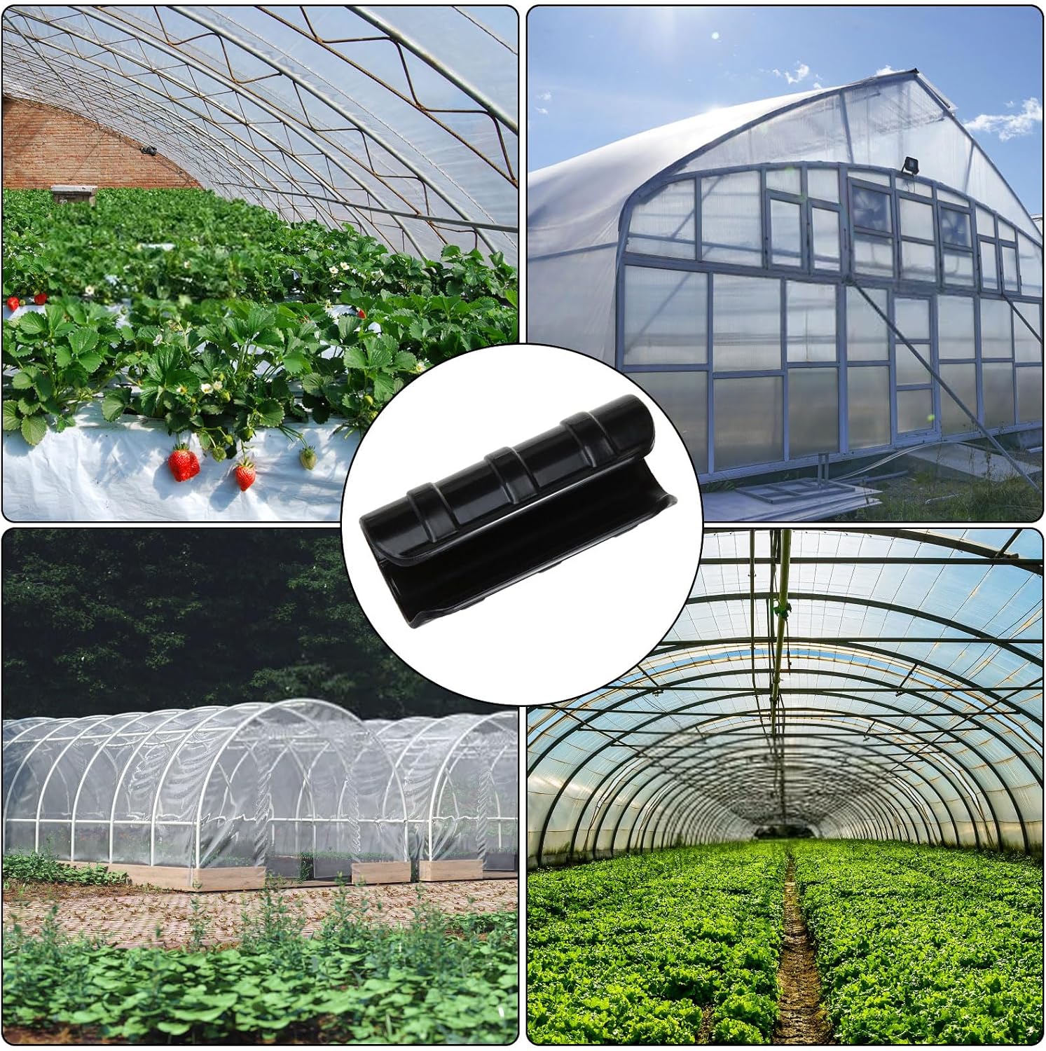 80PCS 1/2 inch PVC Greenhouse Clips Plastic Greenhouse Clamps | Plastic Clamps Garden Buildings Tube Clips for PVC Pipe