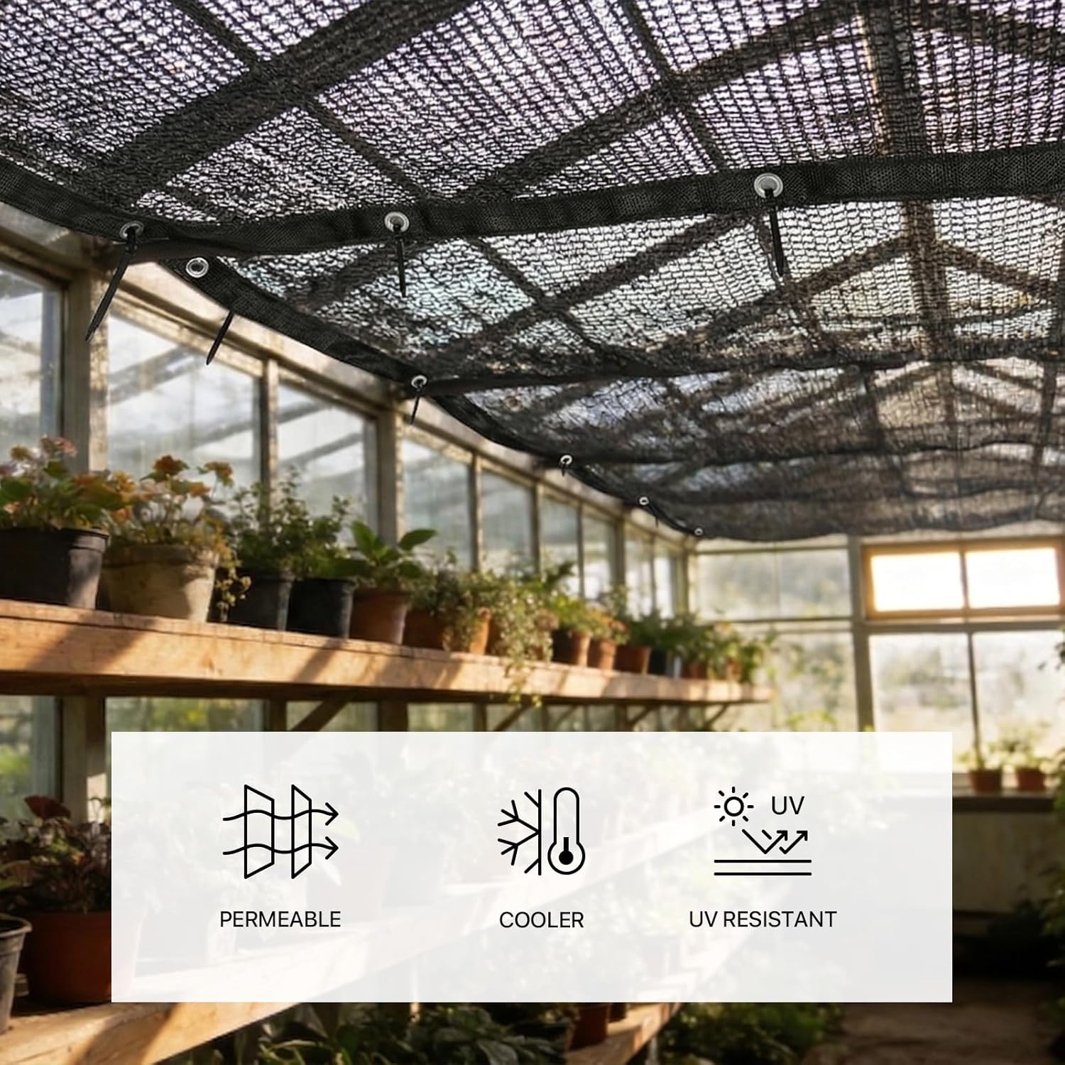 ColourTree 30% Black Shade Cloth, 8FT x 10FT Mesh Tarp, UV Resistant Netting with Upgrade Grommets for Plant Cover