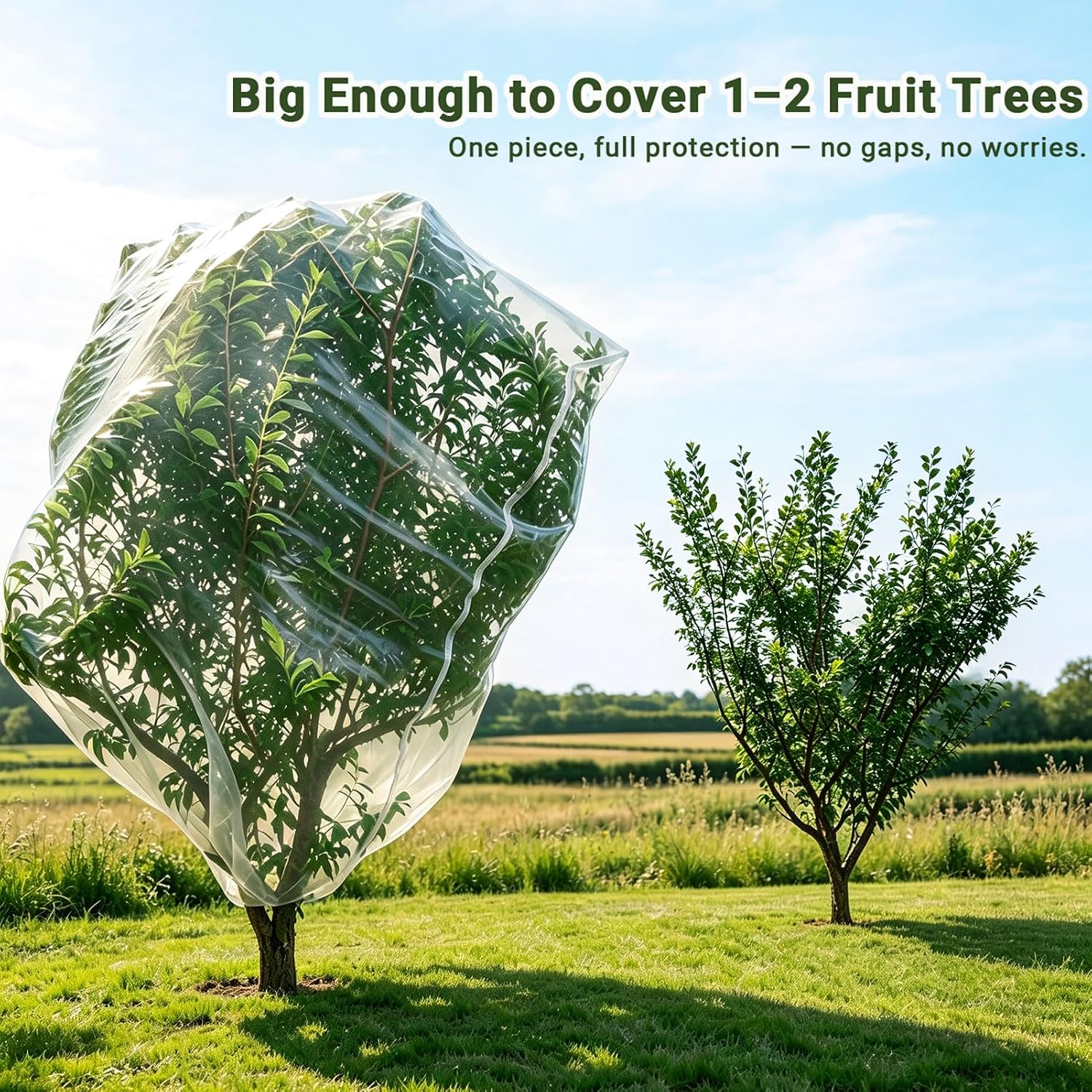 10x10FT Fruit Tree Netting Cover, Insect & Bird Barrier-1PCS | 60-mesh net guards blueberries,tomatoes,apples from