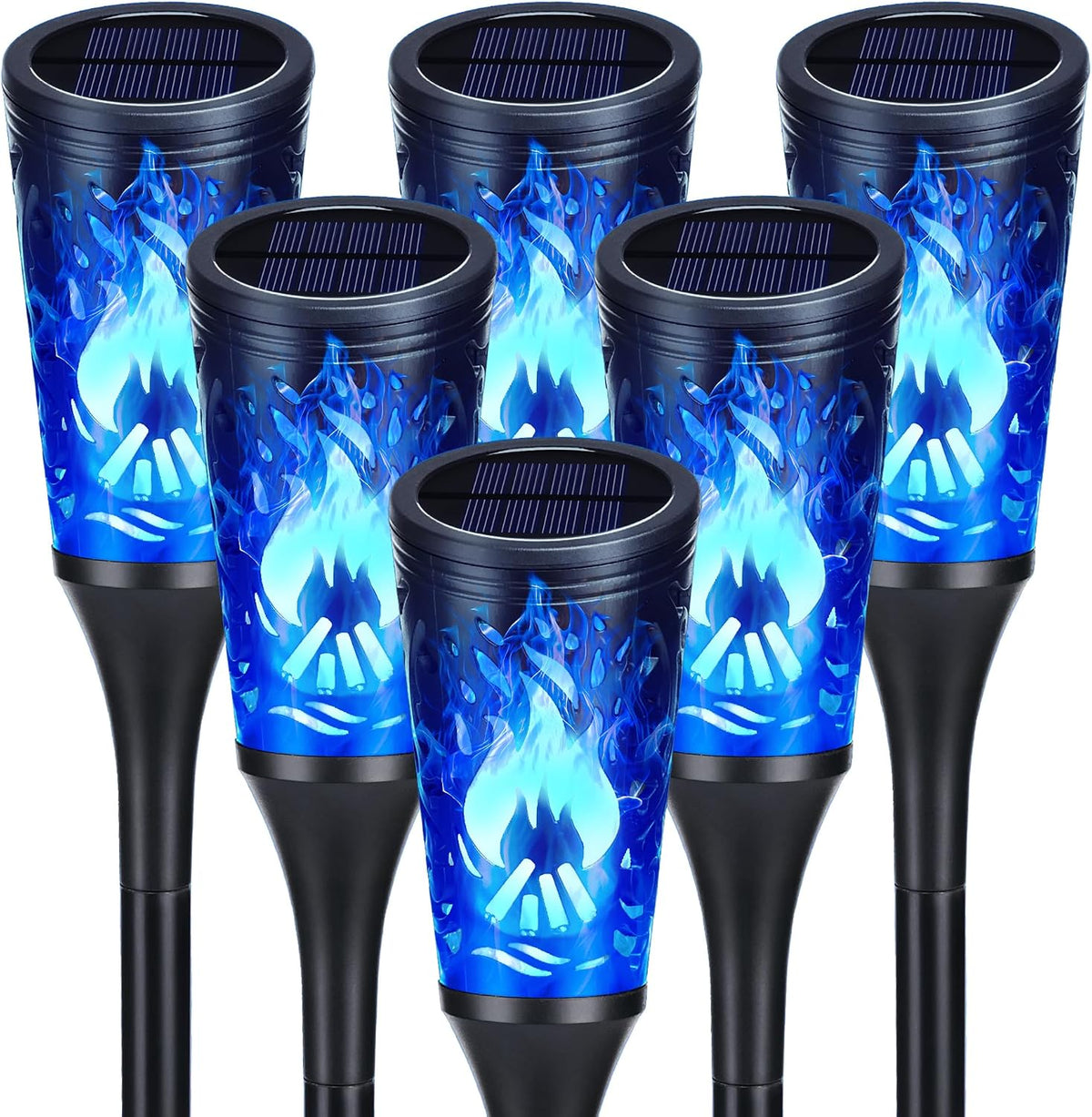 Toodour Solar Halloween Lights Outdoor, 6 Pack Solar Torch Light Waterproof