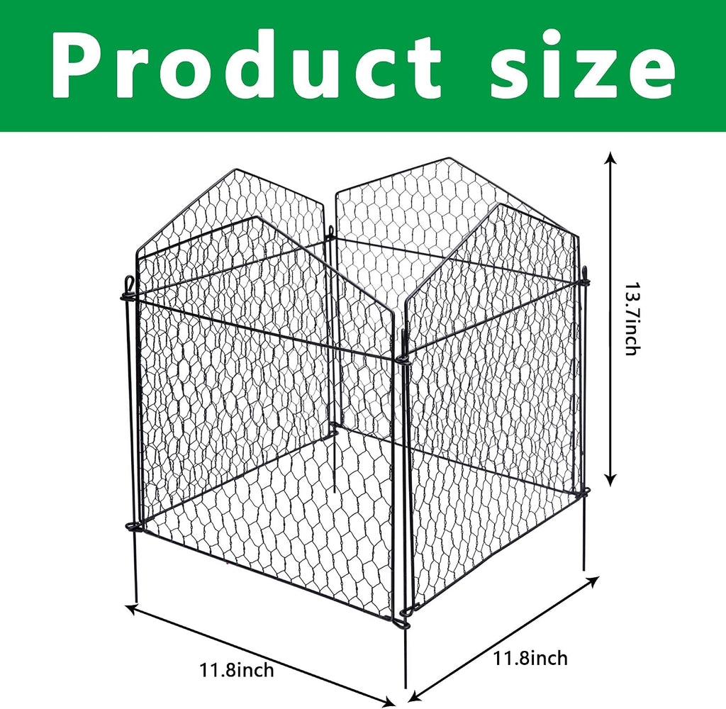 DECOHS 4 Packs Chicken Wire Cloche Plant Protectors from Animals Garden Plant Cage Protector - Wire Plant Protectors to