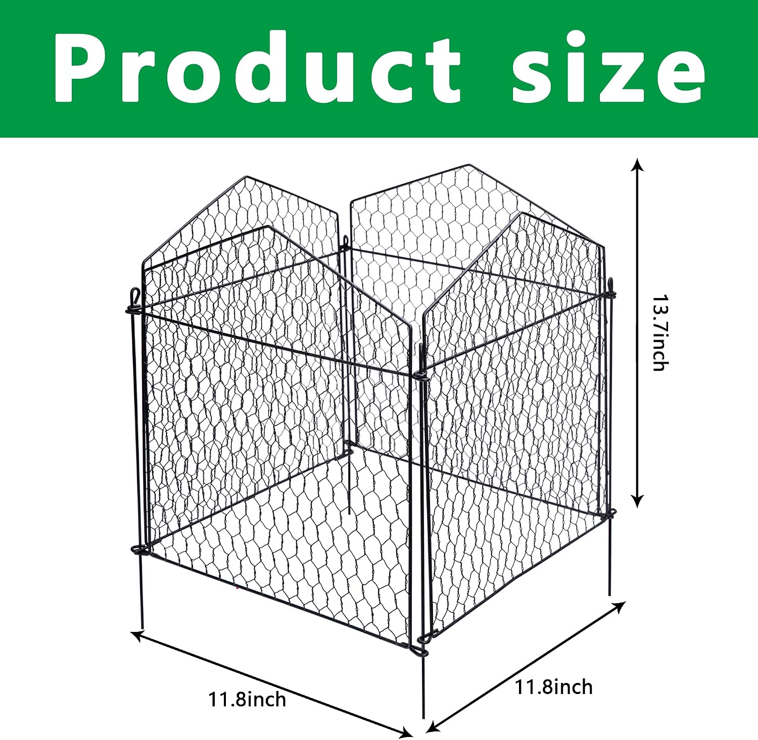 DECOHS 4 Packs Chicken Wire Cloche Plant Protectors from Animals Garden Plant Cage Protector - Wire Plant Protectors to
