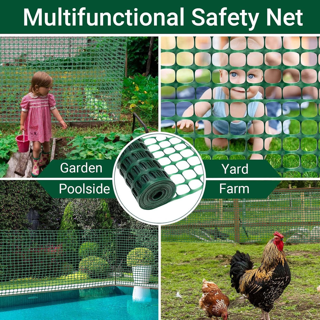 DOEWORKS Plastic Safety Fence, 4 ft x 100 ft Barrier Netting, Green | Large Coverage | Durable Plastic Mesh | Highly