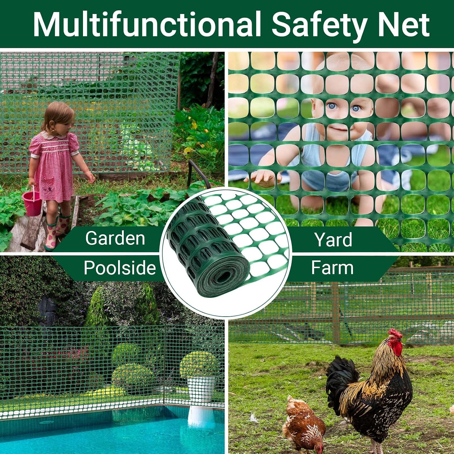 DOEWORKS Plastic Safety Fence, 4 ft x 100 ft Barrier Netting, Green | Large Coverage | Durable Plastic Mesh | Highly