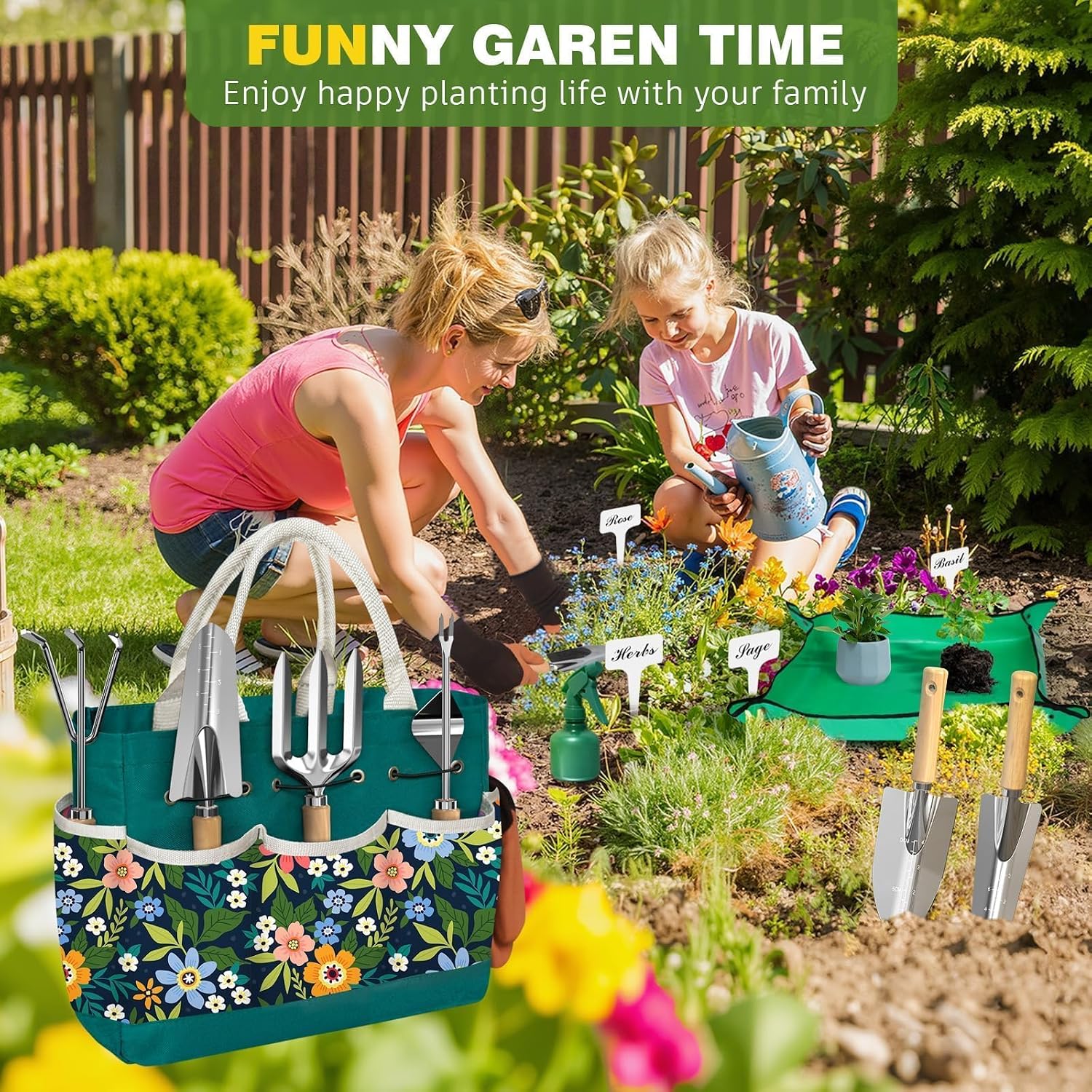 22Pcs Gardening Tools Set for Women Heavy Duty Garden Hand Tools Kit Birthday Gifts for Mom Wife Grandma Beginner