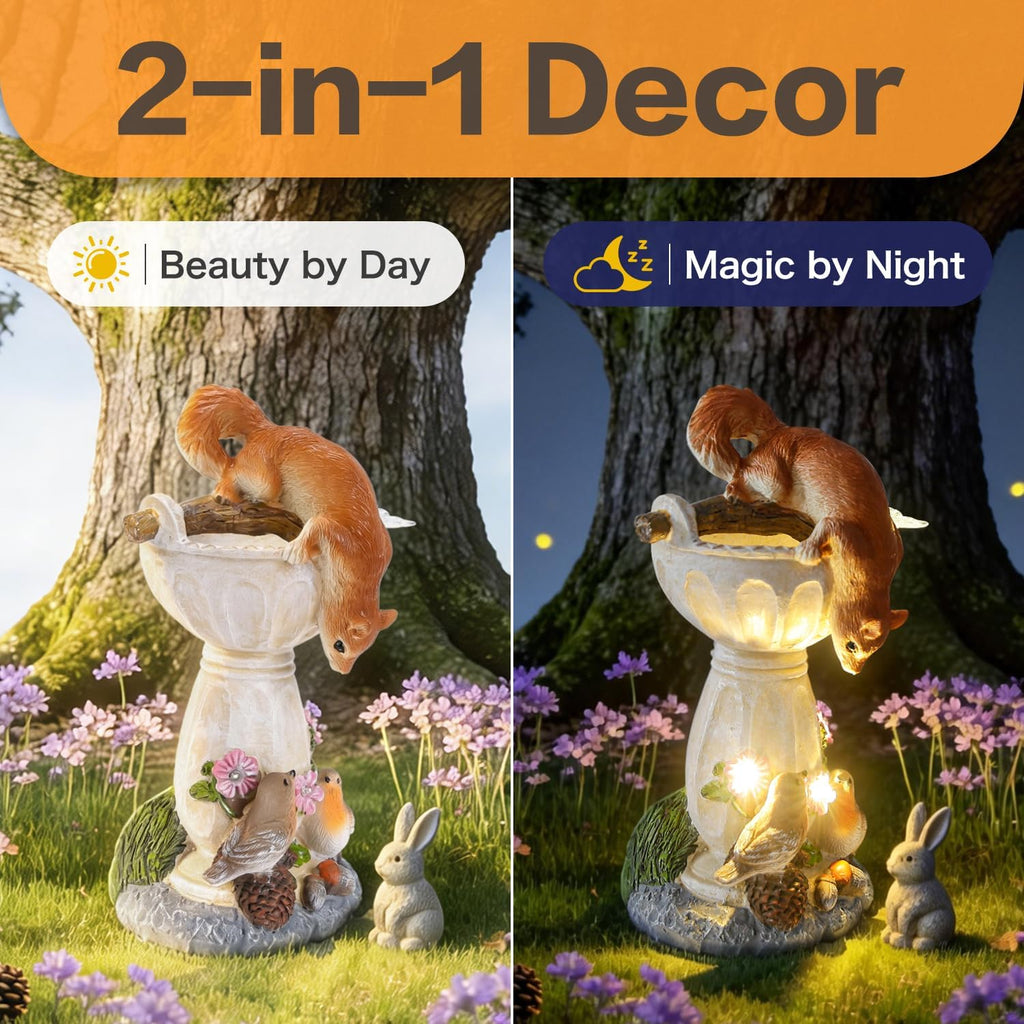 HUYIENO Solar Garden Statue Outdoor Decor Ornament Waterproof Solar Powered LED Lights for Yard, Patio, Lawn Gift for