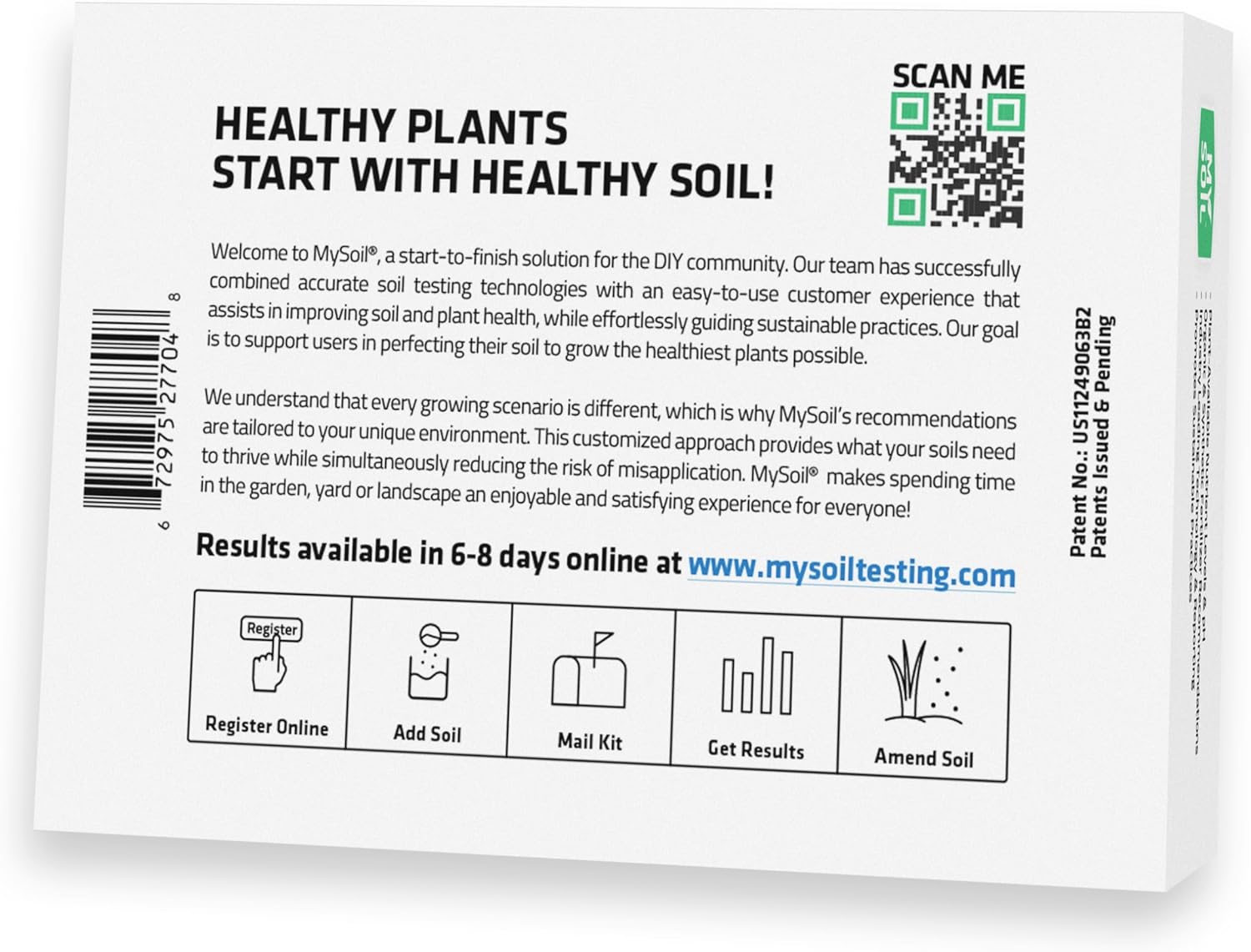 MySoil Soil Test Kit 4 Pack, Unlock Your Lawn & Garden Potential, Complete & Accurate Nutrient and pH Analysis with