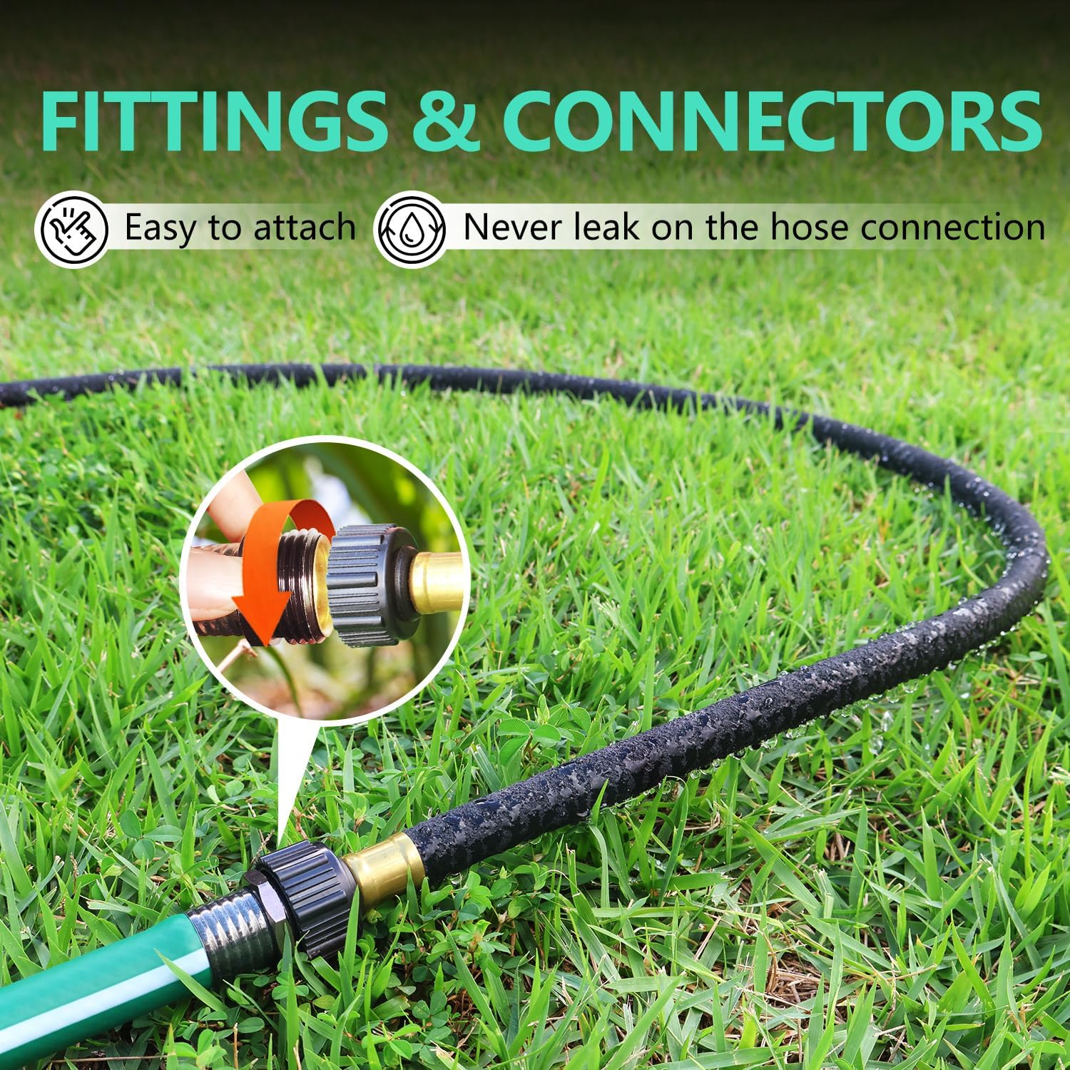 1/2'' Soaker Hose 75 Ft for Garden Beds, Garden Soaker Hose Drip Irrigation System
