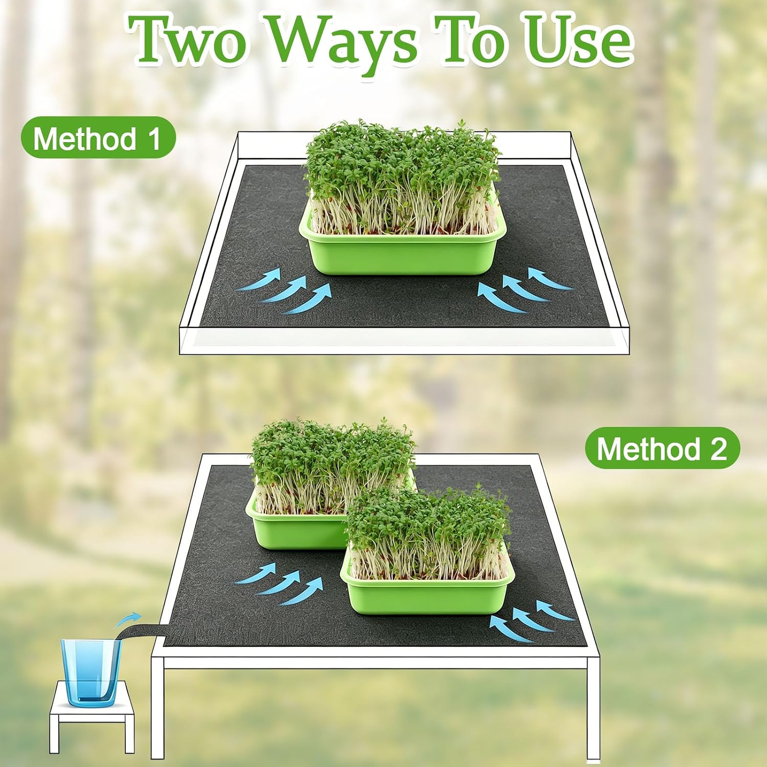 144 x 25 Inch Automatic Plant Watering Mat, Thick Capillary Mat for Seed Starting, Self Watering Felt Plant Water