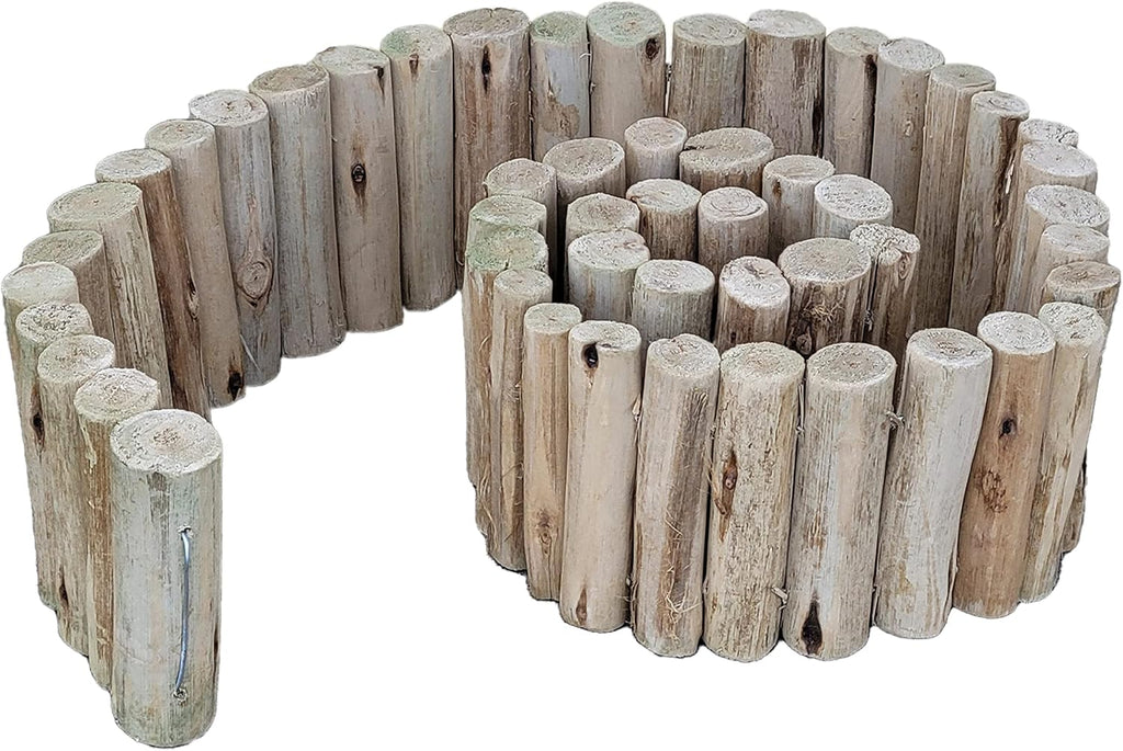 FOREVER BAMBOO Natural Eucalyptus Wood Solid Log for Garden Edging Lawn Landscape Fence Borders 72 in L x 6 in H x 1.25