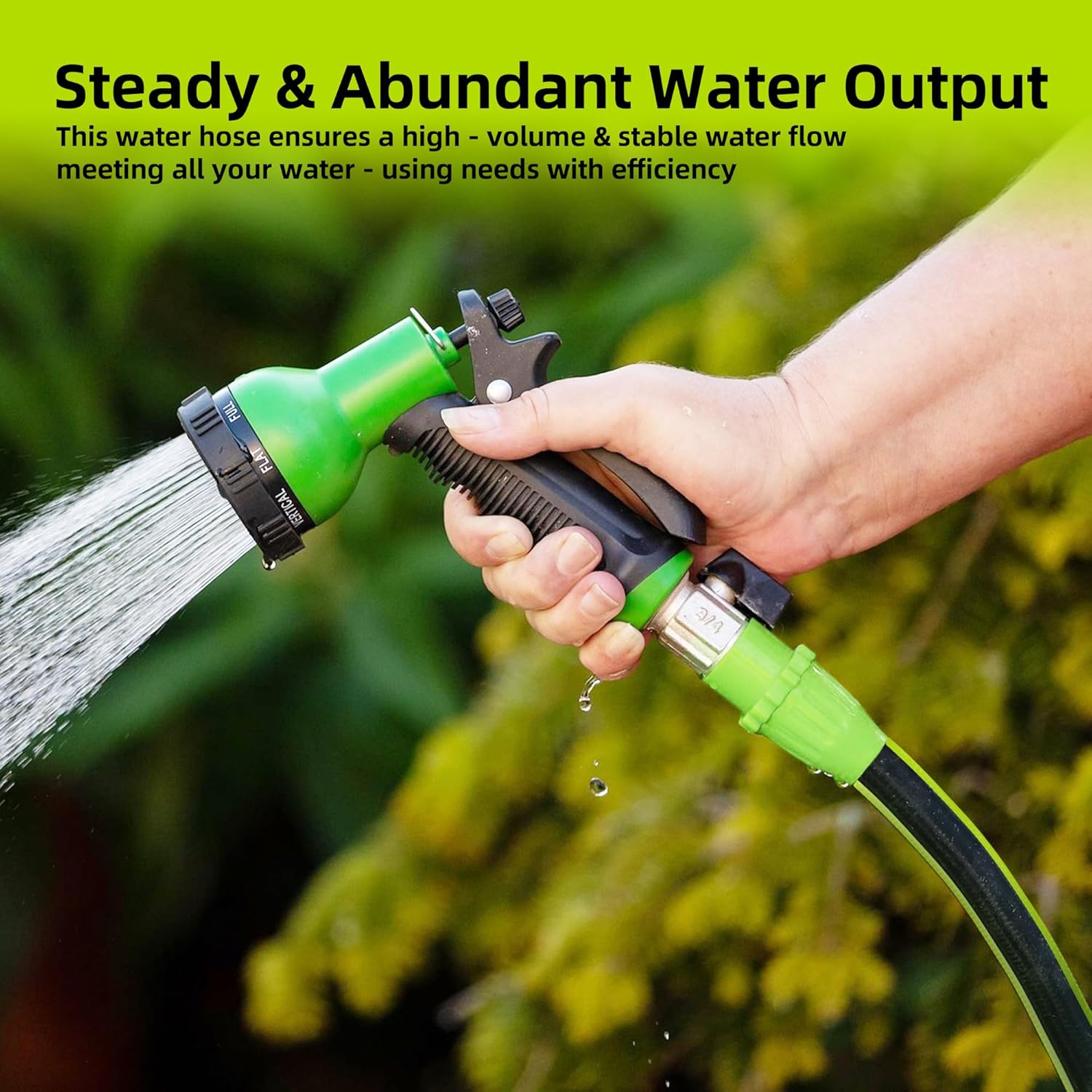 Worth Leader Long Garden Hose 5/8 in. x 50 ft. -No Kink, Flexible, Leakproof, Male to Female Fittings -Heavy Duty