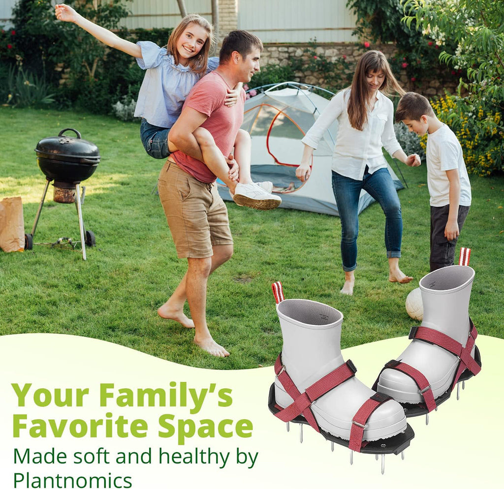 Lawn Aerator Shoes with Hook-and-Loop Straps, Pre-Assembled, Fully Adjustable, One-Size-Fits-All – Lawn and Garden Tool