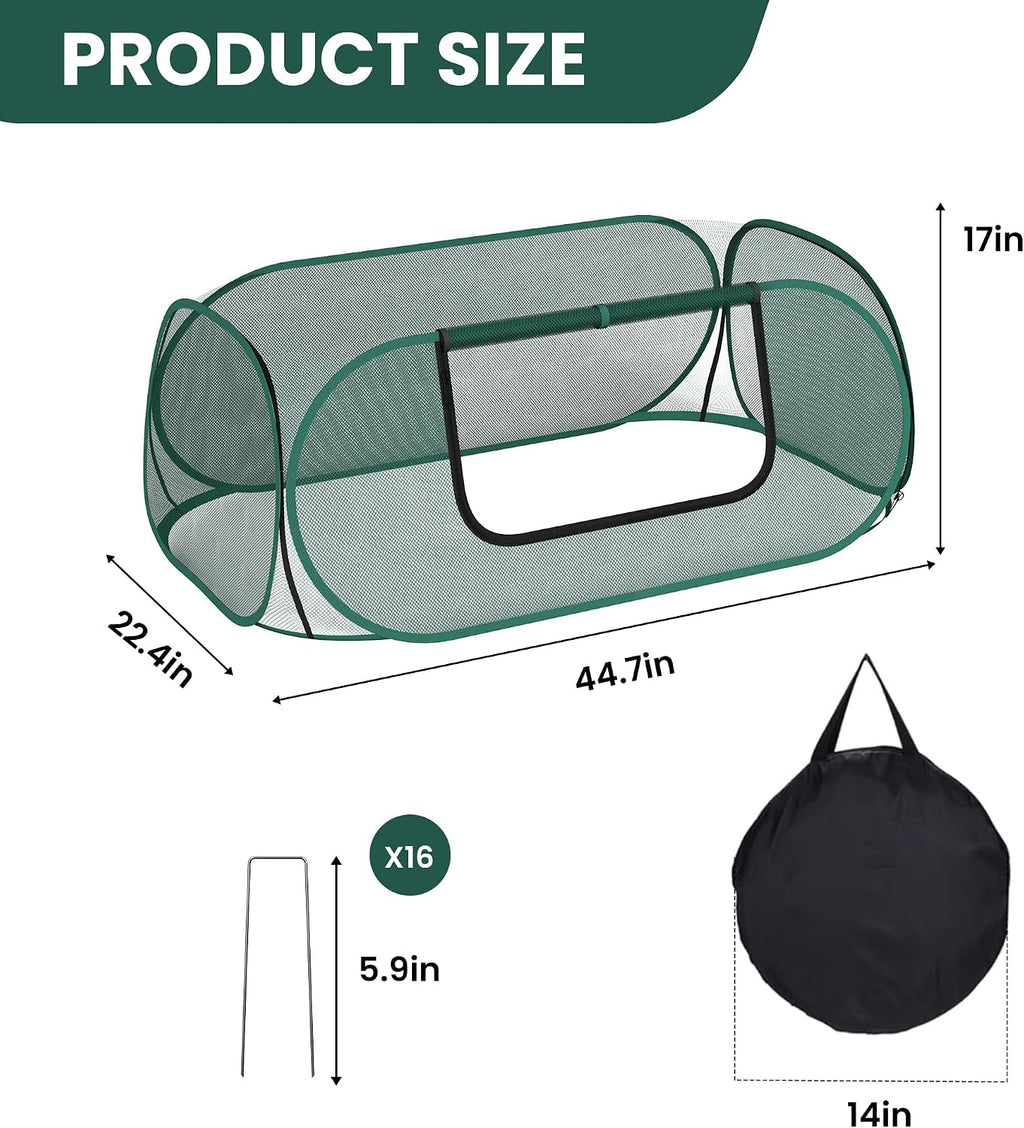 2-Pack Raised Garden Bed Covers, 45" x 22" x 17" Mesh Crop Cage, Pop-Up Plants Cover with 30% Shade Cloth for Seedlings