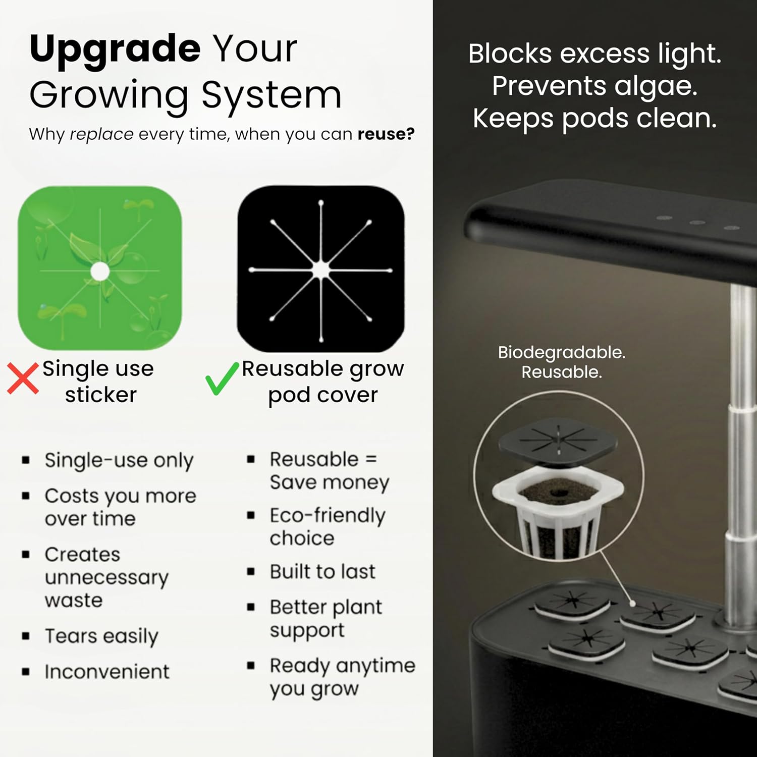 Nouri Hydroponics Growing System, 7 pod Smart Indoor Herb Garden Kit with LED Grow Lights, Hydroponic Herb Garden