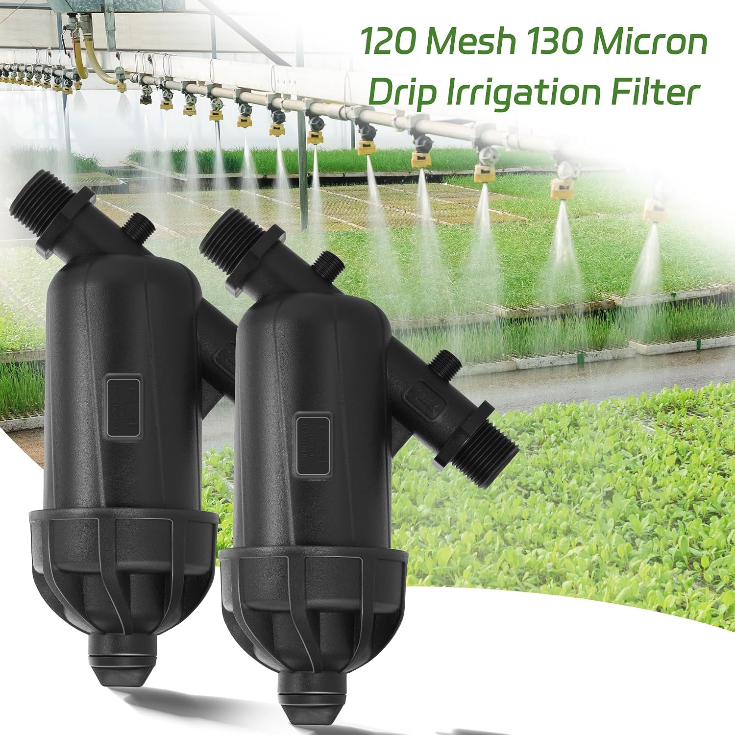 2 PCS US Standard 3/4 Drip Irrigation Y Filter (120 Mesh Screen) | USA Garden Hose 3/4 GHT Male Thread Irrigation