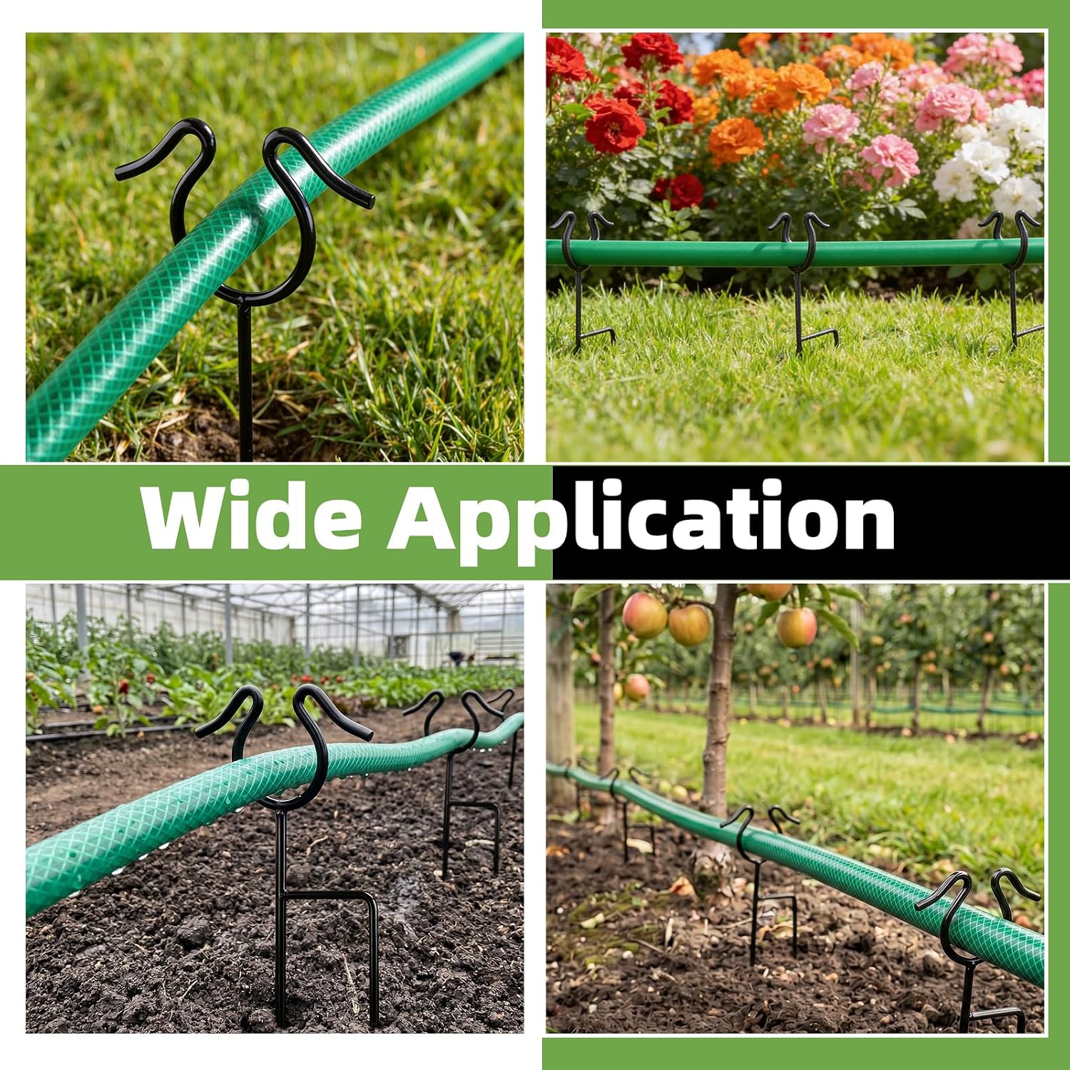 U0U 5 Pack Garden Hose Guide Spike,14Inch Metal Hose Guides for Garden,Heavy Duty Hose Guide Stakes for Keeps Garden