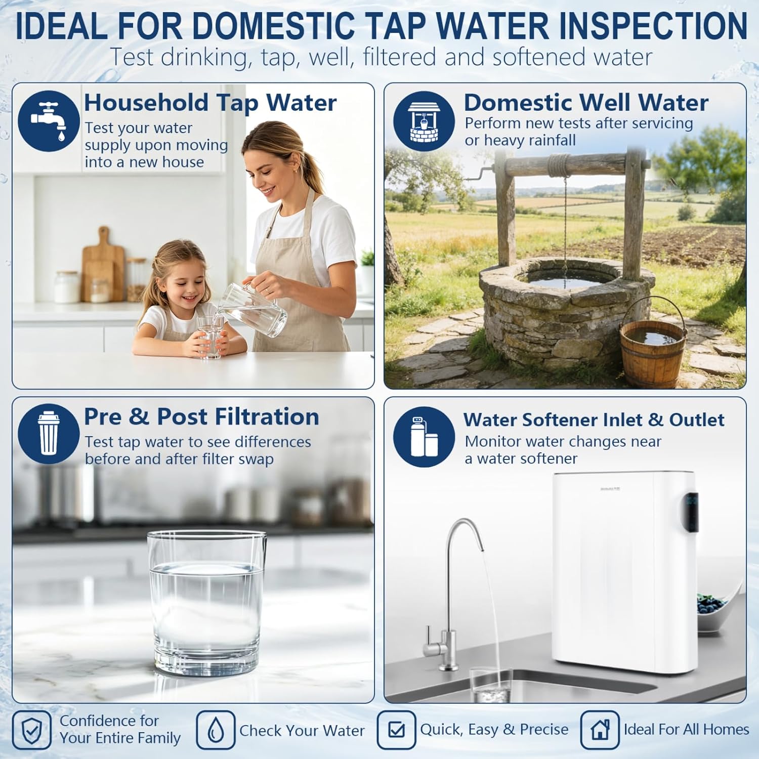 23 in 1 Water Test Kit for Drinking Water 158 Strips, Upgraded Home Water Testing Strips for Well & Tap Water, Detects