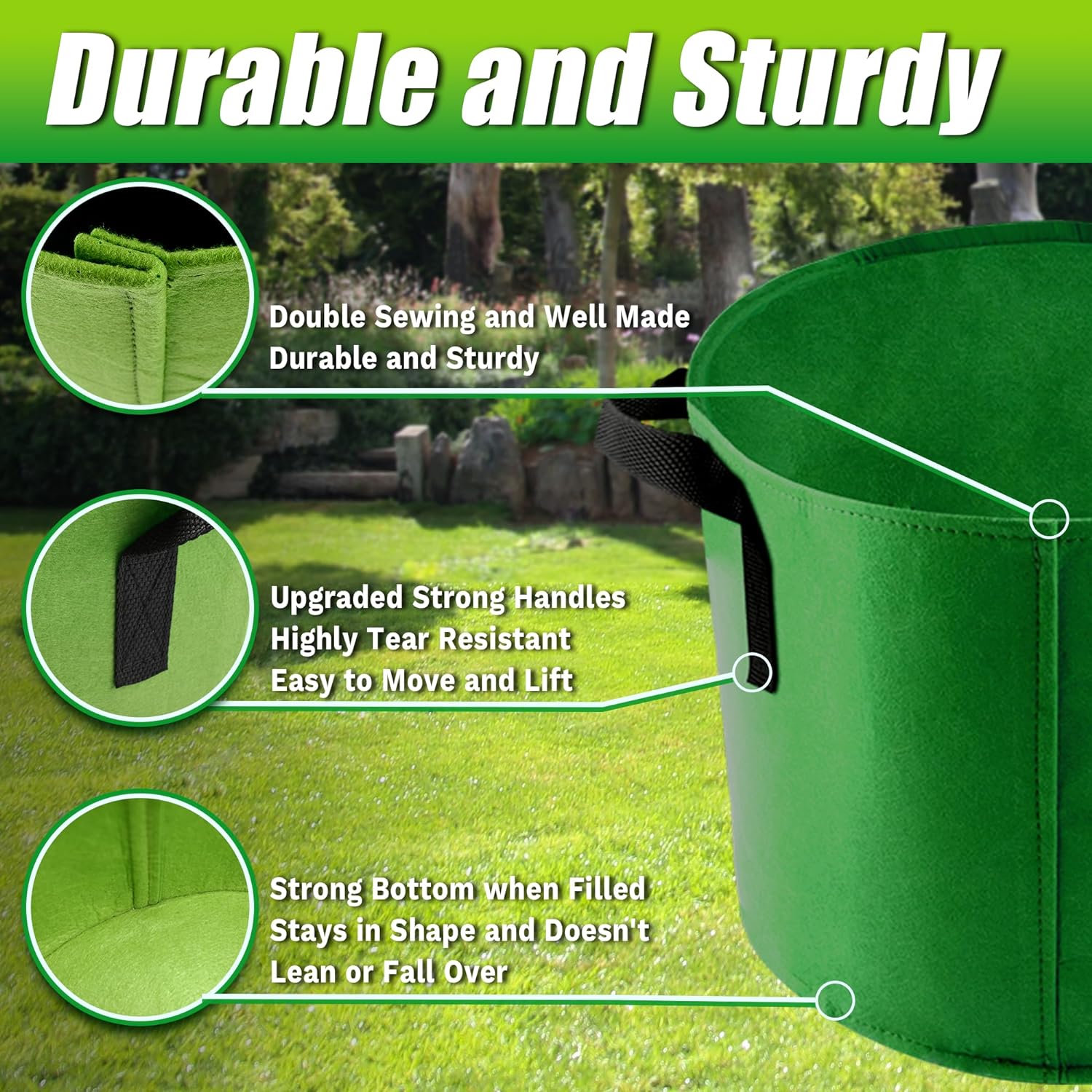 Sinimaka 10 Gallon Grow Bags, 7 Pack Colorful Fabric Plant Pots with Handles for Garden and Outdoor Planting